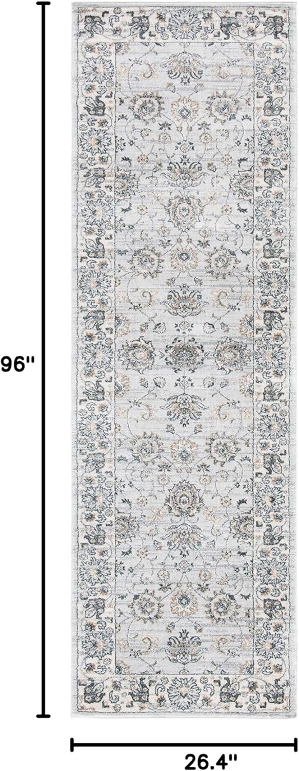 image:imageSAFAVIEH Isabella Collection Area Rug 9 x 12 Light Blue amp Cream Oriental Design NonShedding amp Easy Care Ideal for High Traffic Areas in Living Room Bedroom ISA940MLight GreyCream