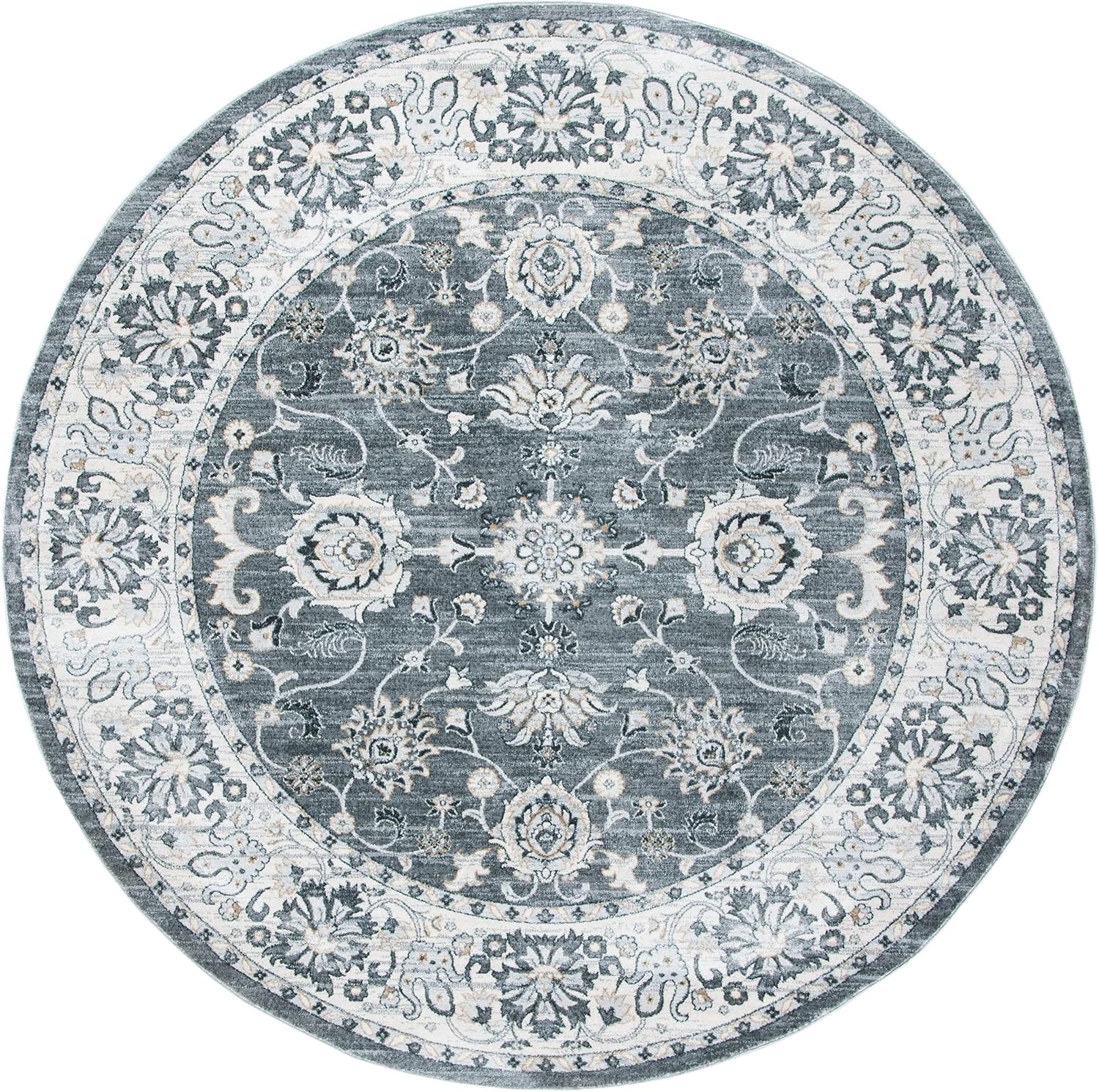 image:imageSAFAVIEH Isabella Collection Area Rug 9 x 12 Light Blue amp Cream Oriental Design NonShedding amp Easy Care Ideal for High Traffic Areas in Living Room Bedroom ISA940MGreyCream
