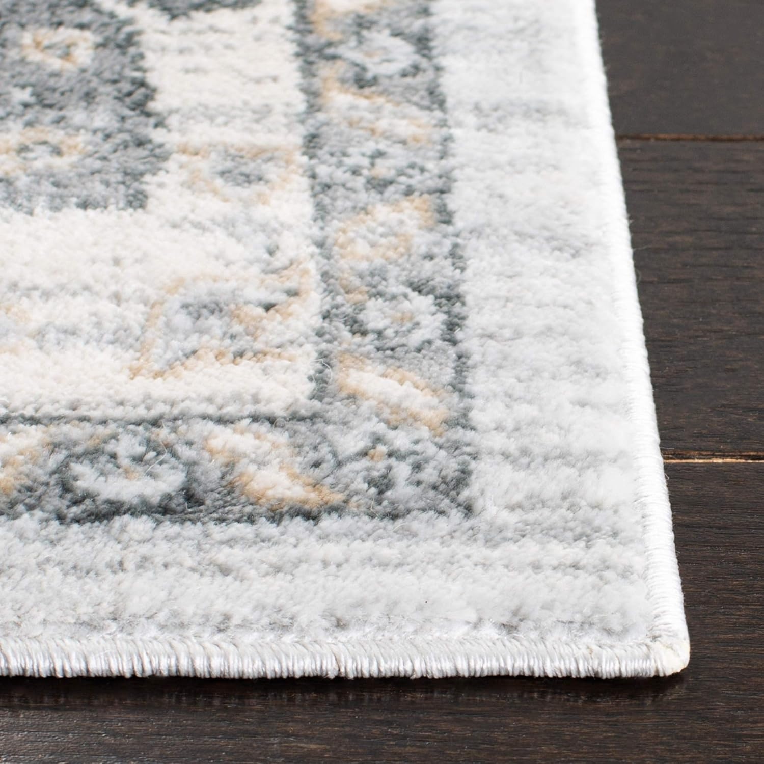 image:imageSAFAVIEH Isabella Collection Area Rug 9 x 12 Light Blue amp Cream Oriental Design NonShedding amp Easy Care Ideal for High Traffic Areas in Living Room Bedroom ISA940MLight GreyCream