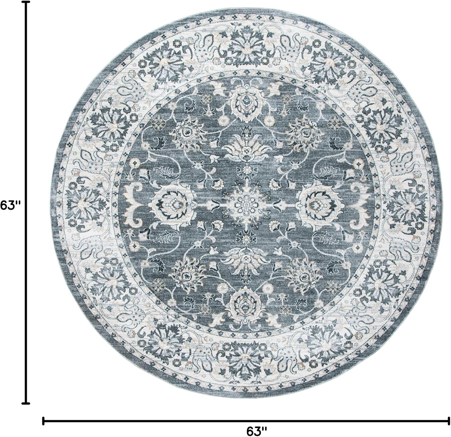 image:imageSAFAVIEH Isabella Collection Area Rug 9 x 12 Light Blue amp Cream Oriental Design NonShedding amp Easy Care Ideal for High Traffic Areas in Living Room Bedroom ISA940MGreyCream