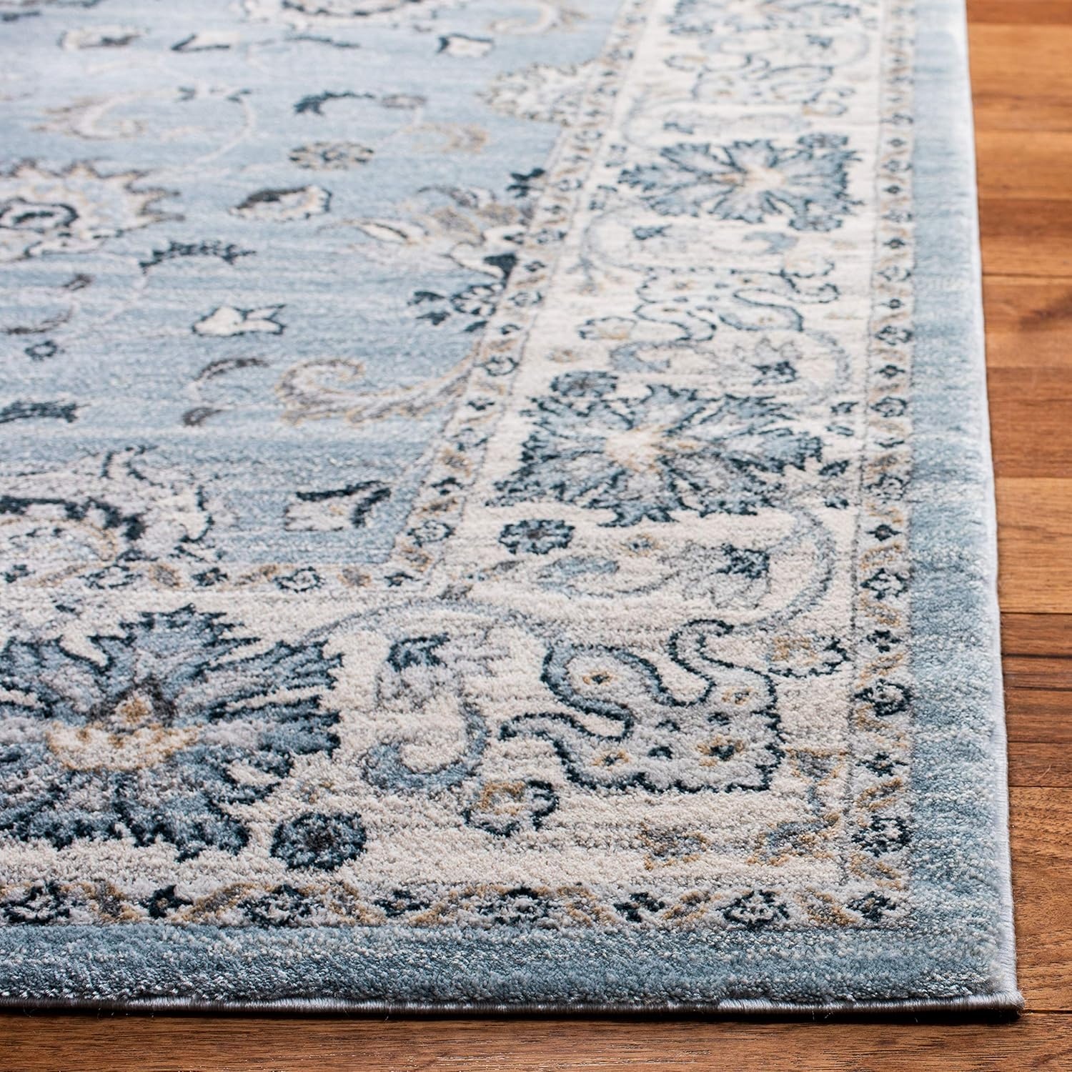 image:imageSAFAVIEH Isabella Collection Area Rug 9 x 12 Light Blue amp Cream Oriental Design NonShedding amp Easy Care Ideal for High Traffic Areas in Living Room Bedroom ISA940MLight BlueCream