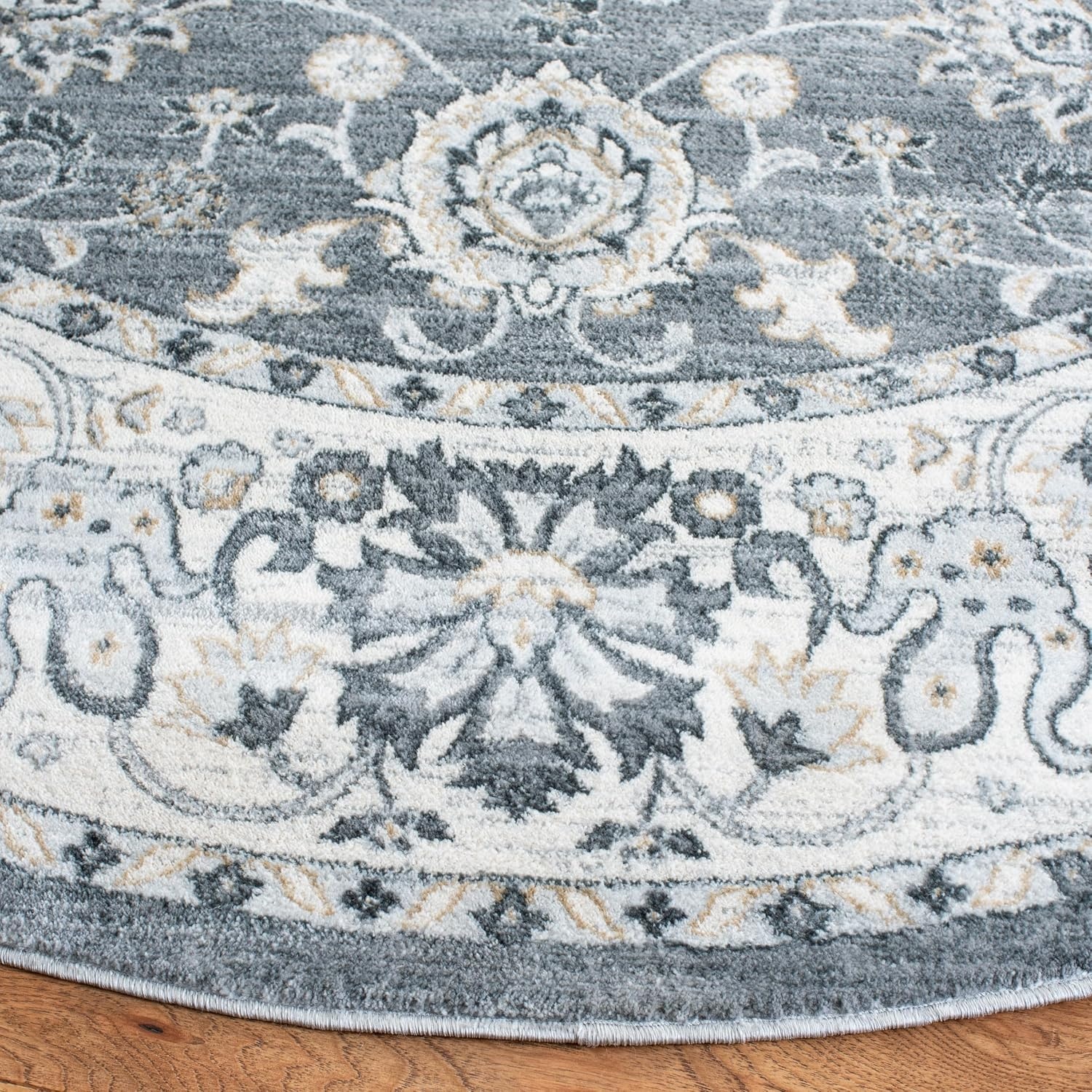 image:imageSAFAVIEH Isabella Collection Area Rug 9 x 12 Light Blue amp Cream Oriental Design NonShedding amp Easy Care Ideal for High Traffic Areas in Living Room Bedroom ISA940MGreyCream