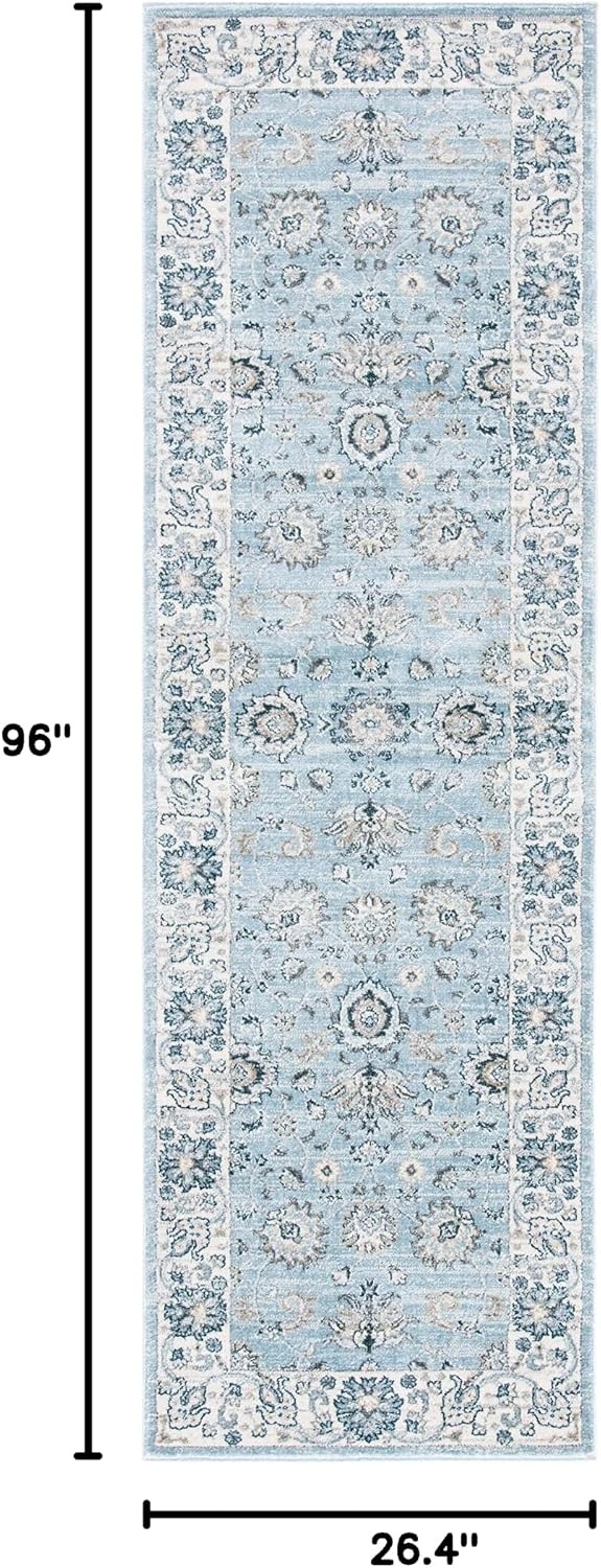image:imageSAFAVIEH Isabella Collection Area Rug 9 x 12 Light Blue amp Cream Oriental Design NonShedding amp Easy Care Ideal for High Traffic Areas in Living Room Bedroom ISA940MLight BlueCream