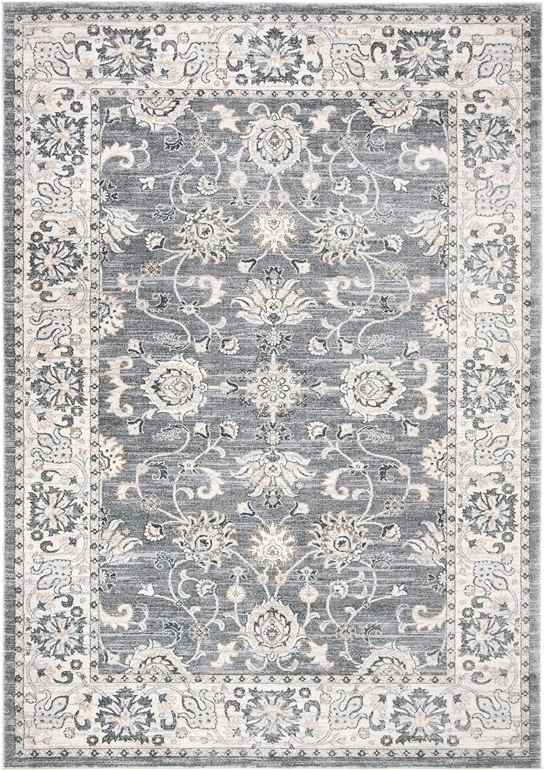 image:imageSAFAVIEH Isabella Collection Area Rug 9 x 12 Light Blue amp Cream Oriental Design NonShedding amp Easy Care Ideal for High Traffic Areas in Living Room Bedroom ISA940MGreyCream