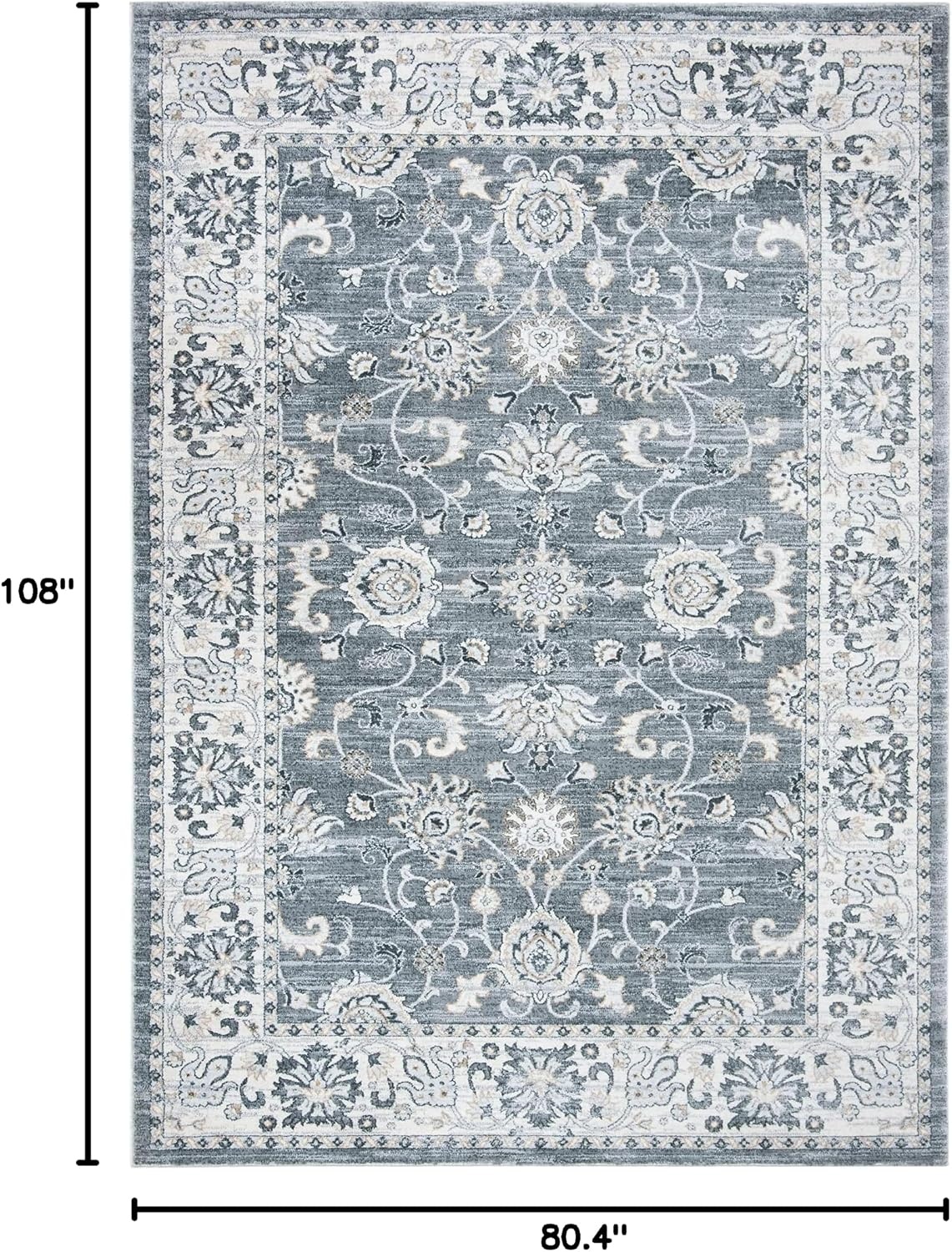 image:imageSAFAVIEH Isabella Collection Area Rug 9 x 12 Light Blue amp Cream Oriental Design NonShedding amp Easy Care Ideal for High Traffic Areas in Living Room Bedroom ISA940MGreyCream