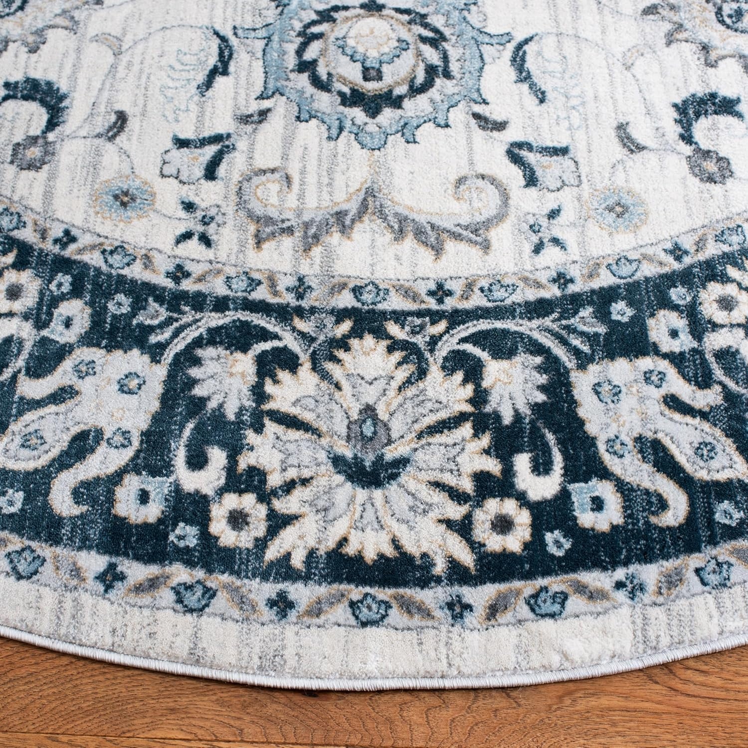 image:imageSAFAVIEH Isabella Collection Area Rug 9 x 12 Light Blue amp Cream Oriental Design NonShedding amp Easy Care Ideal for High Traffic Areas in Living Room Bedroom ISA940MCreamNavy