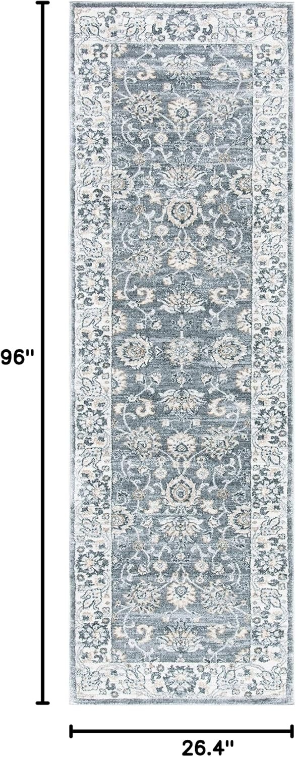 image:imageSAFAVIEH Isabella Collection Area Rug 9 x 12 Light Blue amp Cream Oriental Design NonShedding amp Easy Care Ideal for High Traffic Areas in Living Room Bedroom ISA940MGreyCream