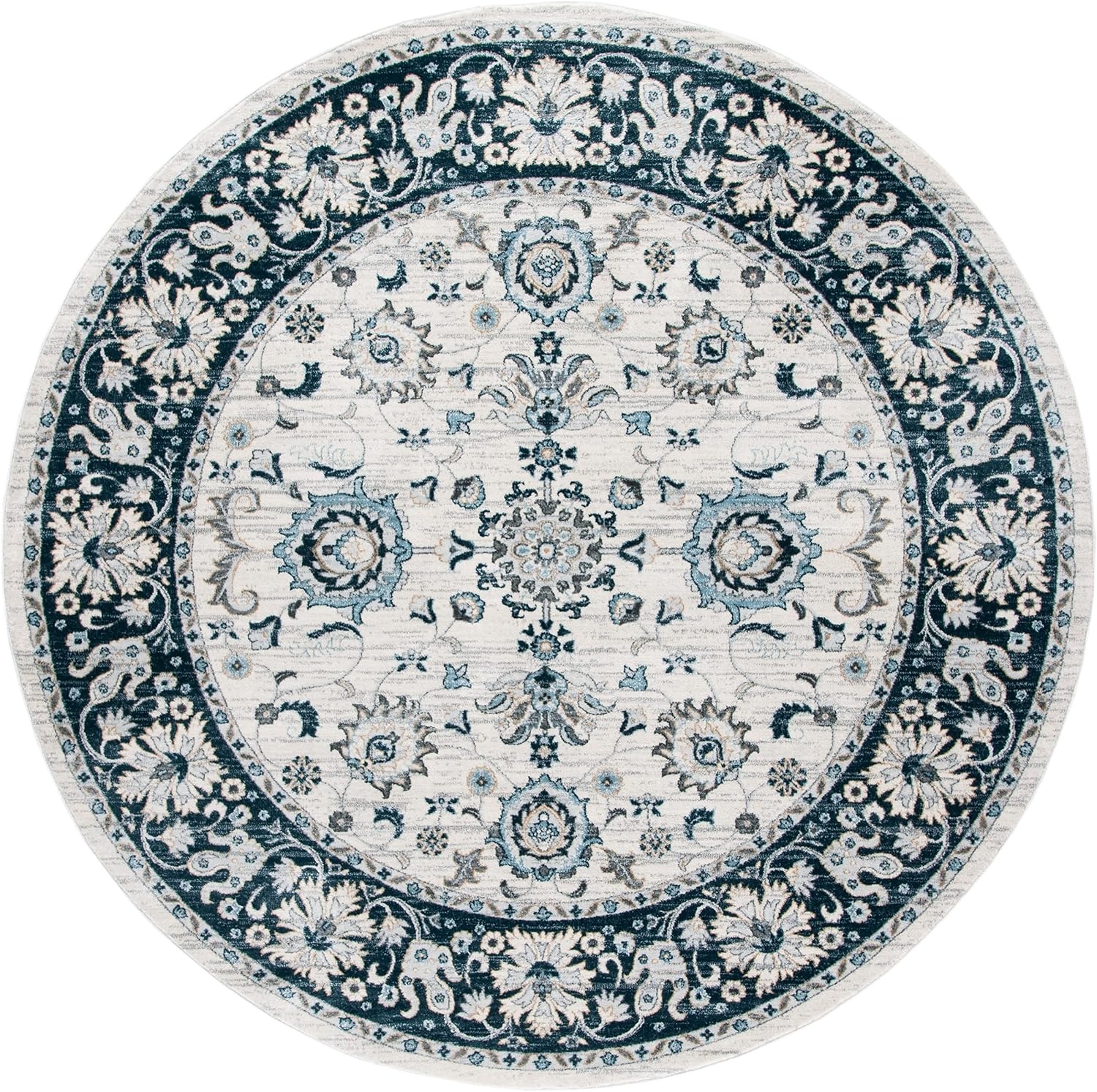 image:imageSAFAVIEH Isabella Collection Area Rug 9 x 12 Light Blue amp Cream Oriental Design NonShedding amp Easy Care Ideal for High Traffic Areas in Living Room Bedroom ISA940MCreamNavy