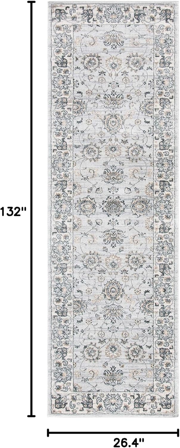image:imageSAFAVIEH Isabella Collection Area Rug 9 x 12 Light Blue amp Cream Oriental Design NonShedding amp Easy Care Ideal for High Traffic Areas in Living Room Bedroom ISA940MLight GreyCream
