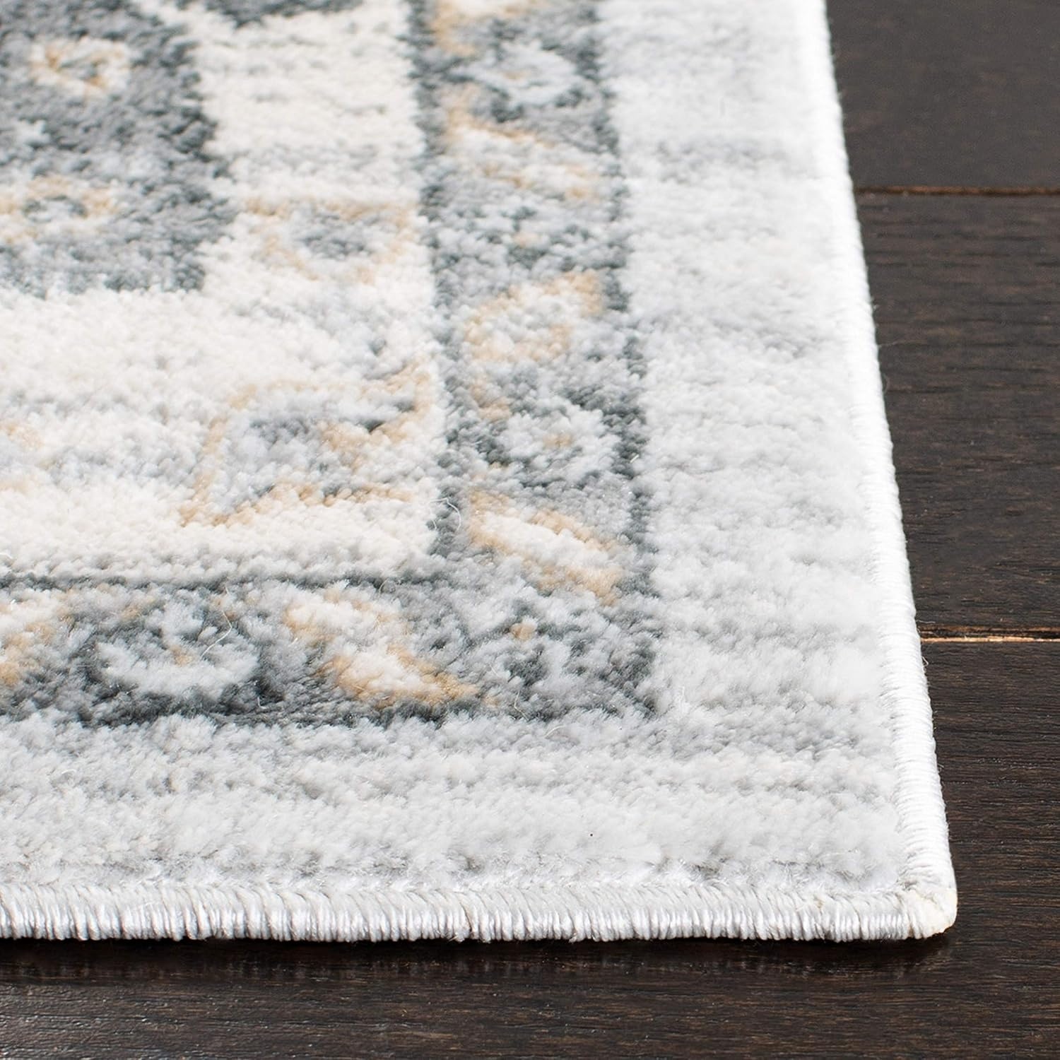 image:imageSAFAVIEH Isabella Collection Area Rug 9 x 12 Light Blue amp Cream Oriental Design NonShedding amp Easy Care Ideal for High Traffic Areas in Living Room Bedroom ISA940MLight GreyCream