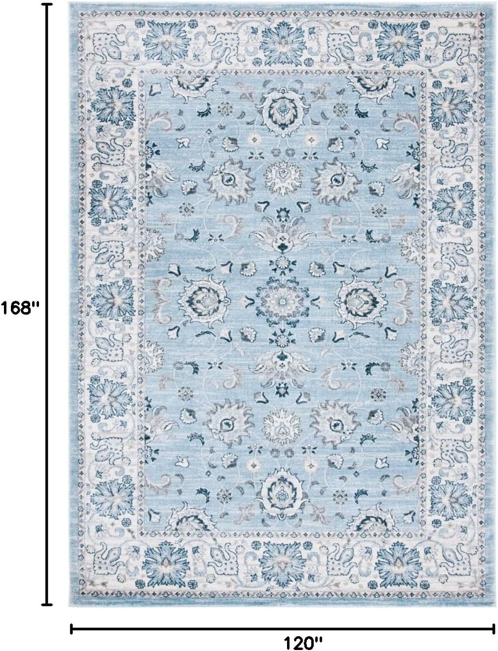 image:imageSAFAVIEH Isabella Collection Area Rug 9 x 12 Light Blue amp Cream Oriental Design NonShedding amp Easy Care Ideal for High Traffic Areas in Living Room Bedroom ISA940MLight BlueCream