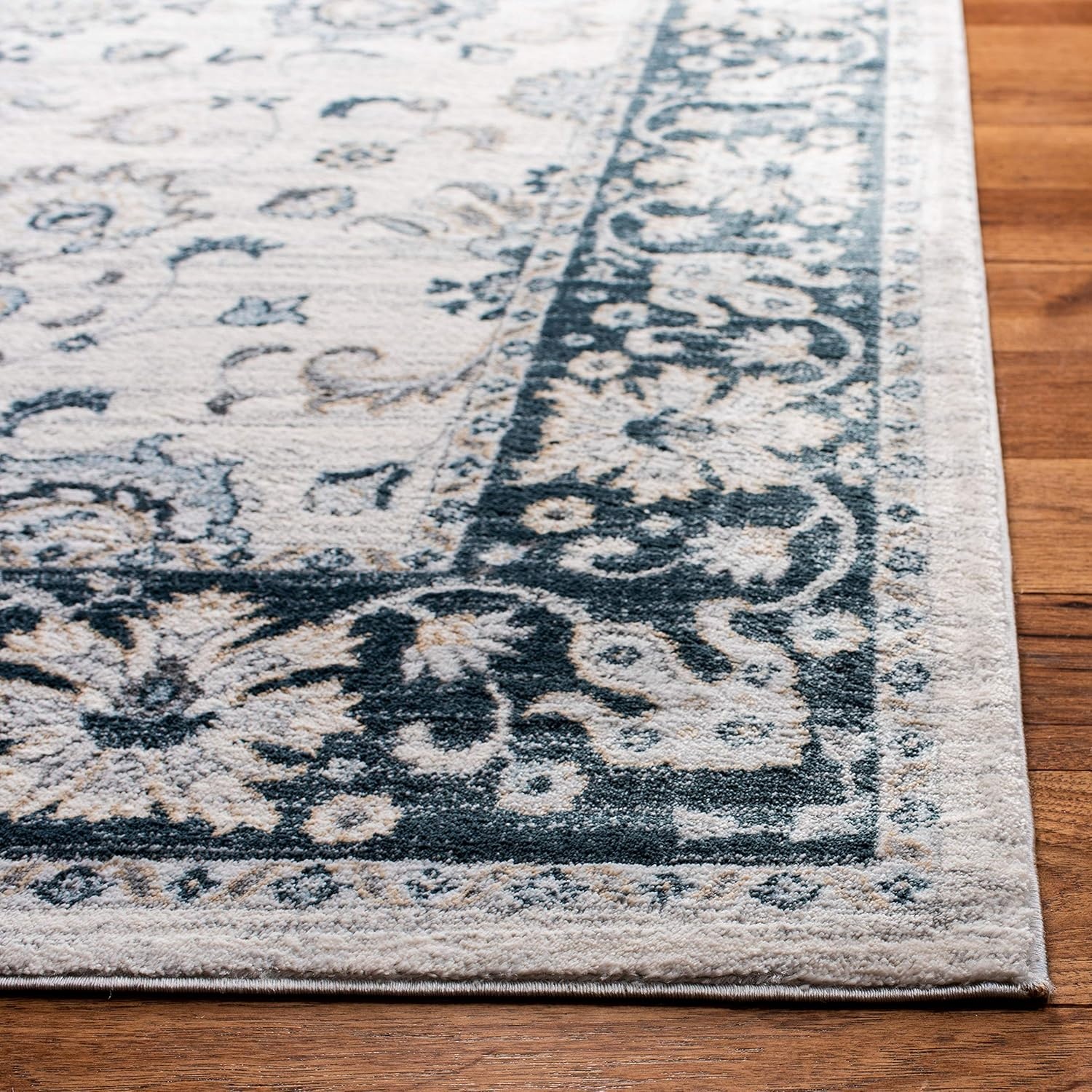 image:imageSAFAVIEH Isabella Collection Area Rug 9 x 12 Light Blue amp Cream Oriental Design NonShedding amp Easy Care Ideal for High Traffic Areas in Living Room Bedroom ISA940MCreamNavy