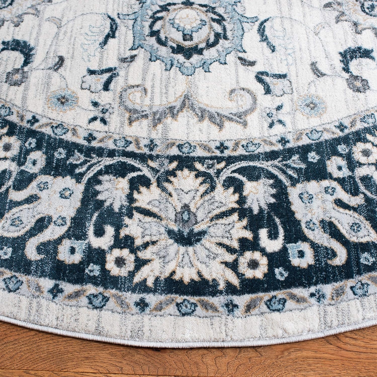 image:imageSAFAVIEH Isabella Collection Area Rug 9 x 12 Light Blue amp Cream Oriental Design NonShedding amp Easy Care Ideal for High Traffic Areas in Living Room Bedroom ISA940MCreamNavy