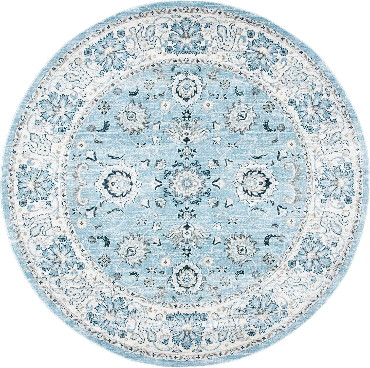 image:imageSAFAVIEH Isabella Collection Area Rug 9 x 12 Light Blue amp Cream Oriental Design NonShedding amp Easy Care Ideal for High Traffic Areas in Living Room Bedroom ISA940MLight BlueCream
