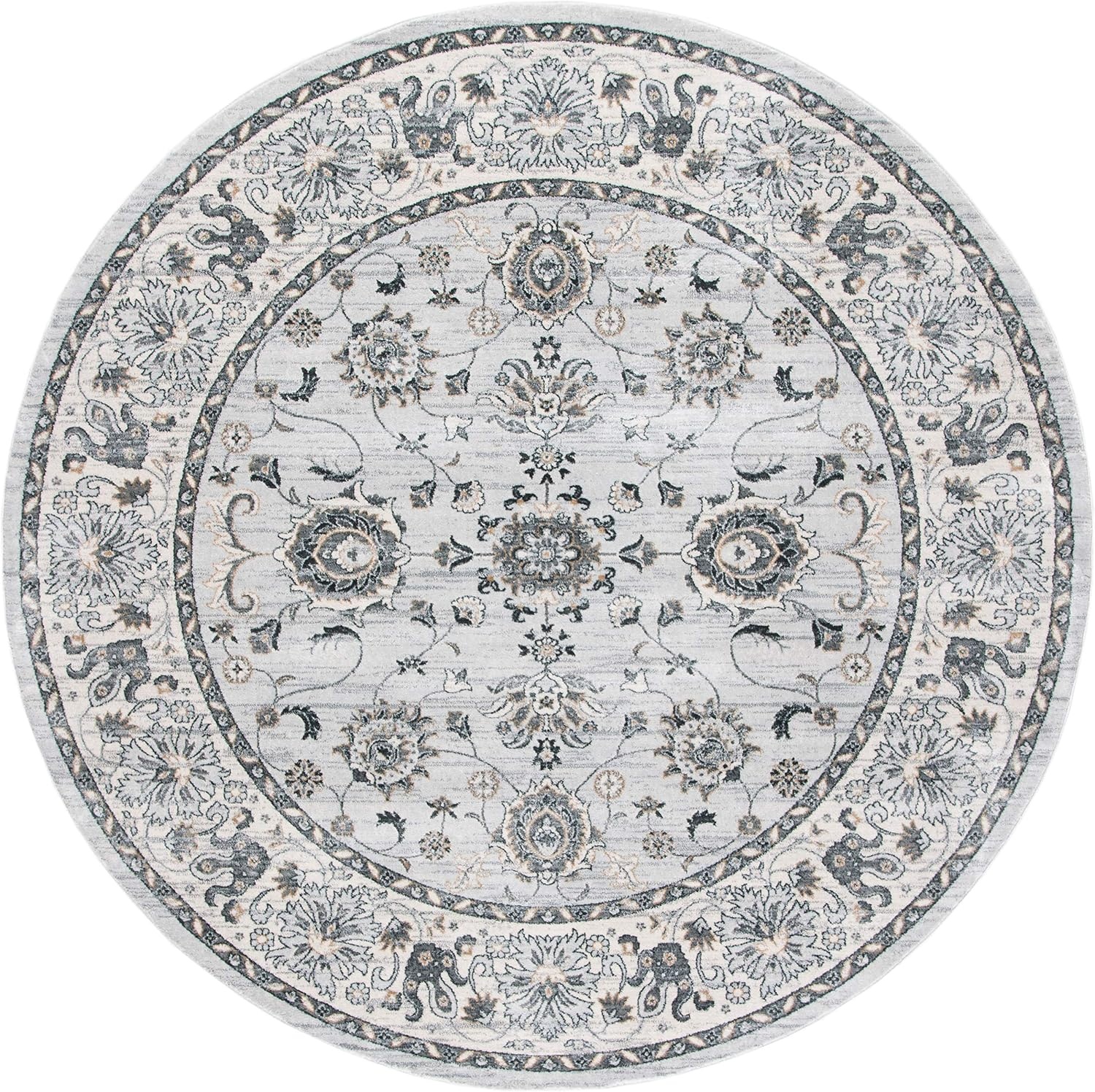image:imageSAFAVIEH Isabella Collection Area Rug 9 x 12 Light Blue amp Cream Oriental Design NonShedding amp Easy Care Ideal for High Traffic Areas in Living Room Bedroom ISA940MLight GreyCream