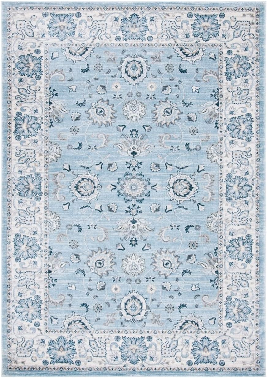 image:imageSAFAVIEH Isabella Collection Area Rug 9 x 12 Light Blue amp Cream Oriental Design NonShedding amp Easy Care Ideal for High Traffic Areas in Living Room Bedroom ISA940MLight BlueCream