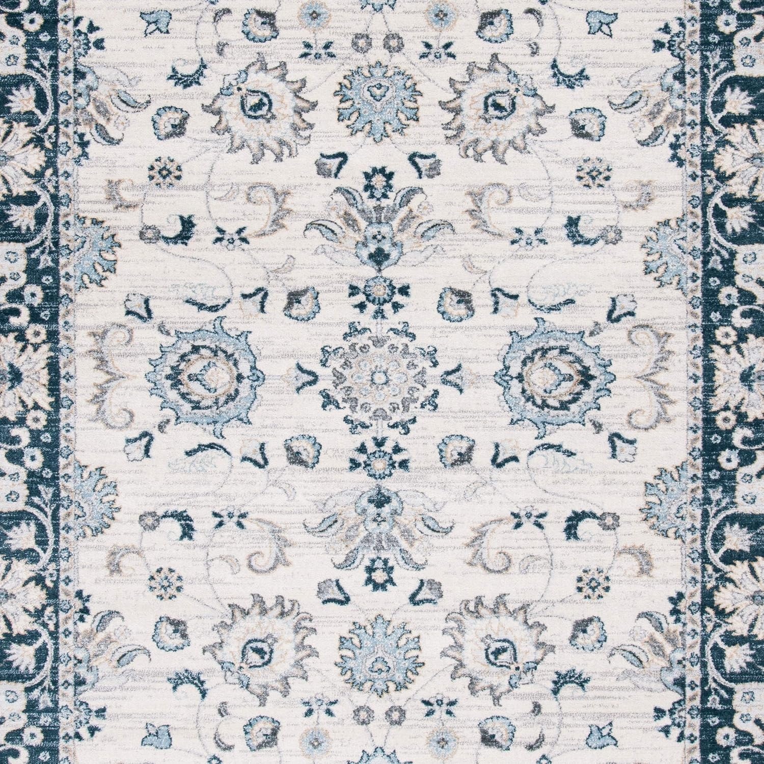 image:imageSAFAVIEH Isabella Collection Area Rug 9 x 12 Light Blue amp Cream Oriental Design NonShedding amp Easy Care Ideal for High Traffic Areas in Living Room Bedroom ISA940MCreamNavy