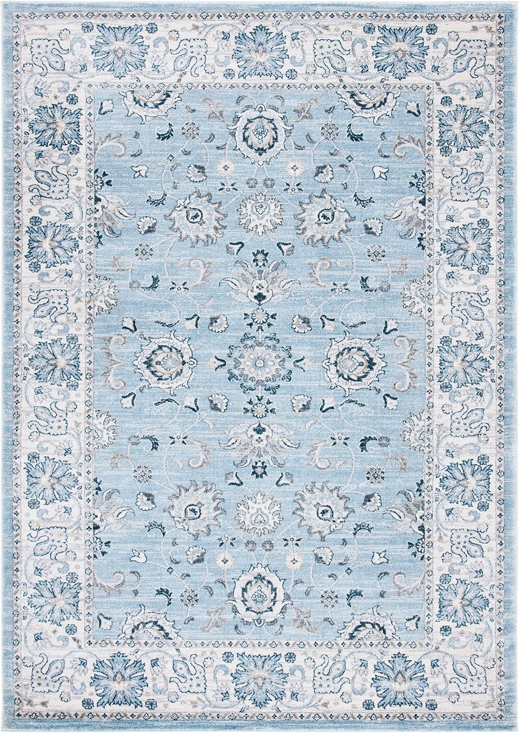 image:imageSAFAVIEH Isabella Collection Area Rug 9 x 12 Light Blue amp Cream Oriental Design NonShedding amp Easy Care Ideal for High Traffic Areas in Living Room Bedroom ISA940MLight BlueCream