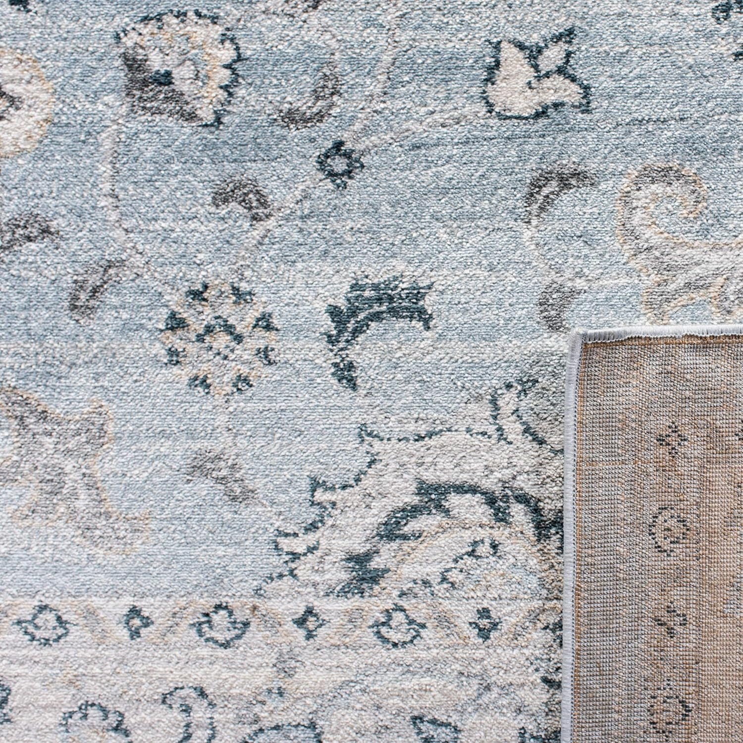 image:imageSAFAVIEH Isabella Collection Area Rug 9 x 12 Light Blue amp Cream Oriental Design NonShedding amp Easy Care Ideal for High Traffic Areas in Living Room Bedroom ISA940MLight BlueCream