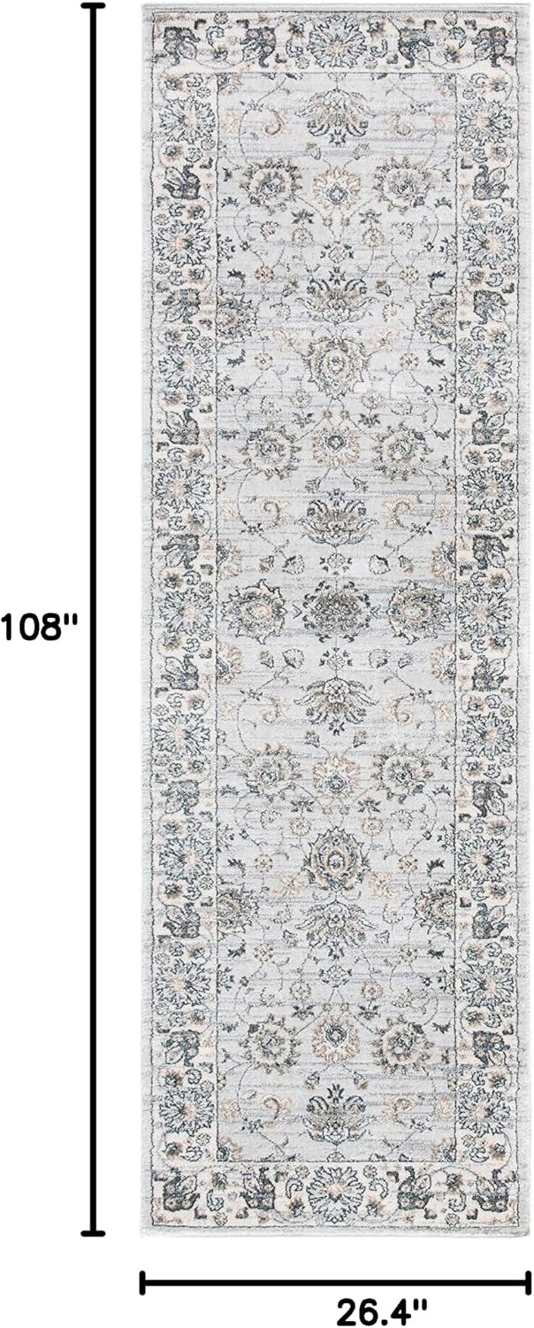 image:imageSAFAVIEH Isabella Collection Area Rug 9 x 12 Light Blue amp Cream Oriental Design NonShedding amp Easy Care Ideal for High Traffic Areas in Living Room Bedroom ISA940MLight GreyCream