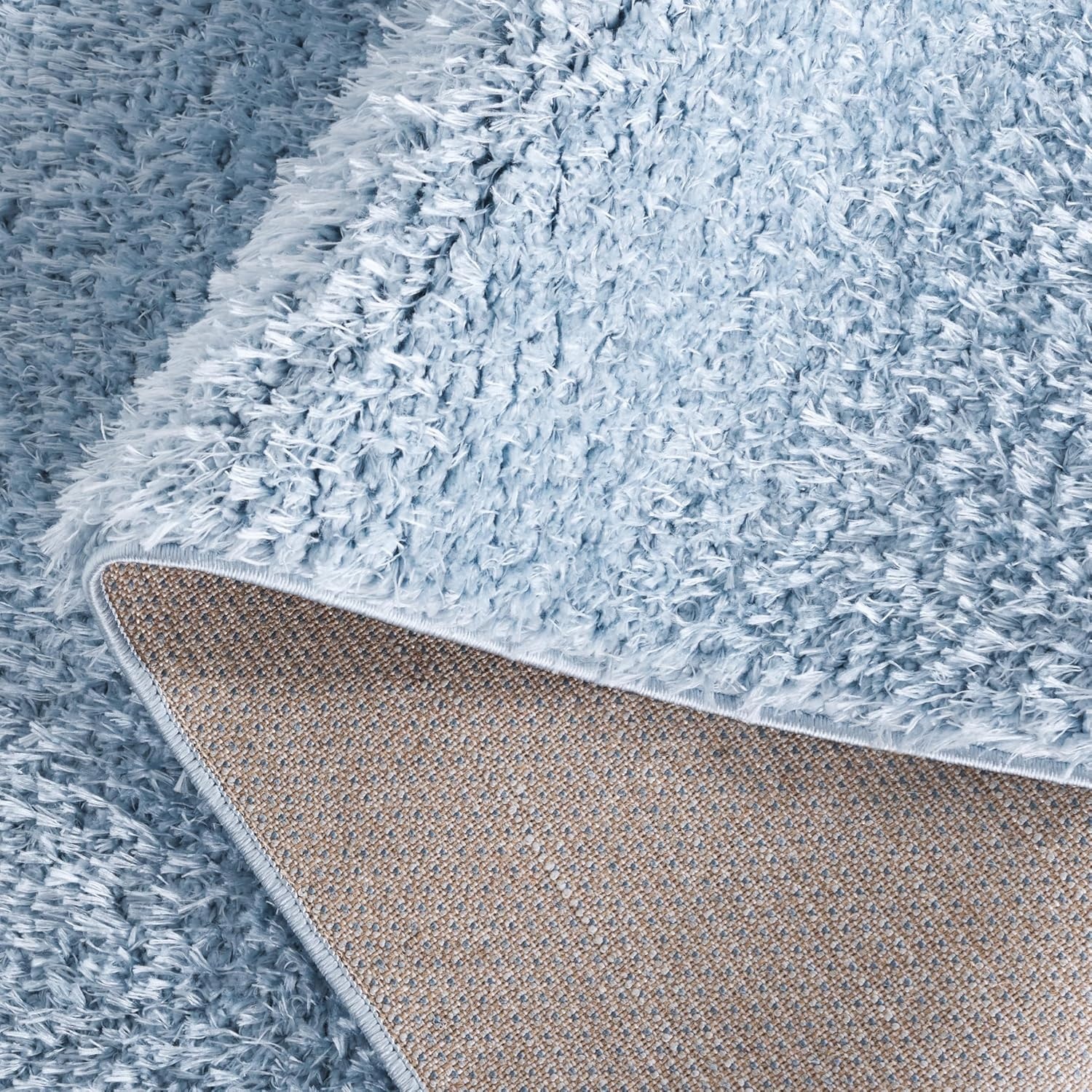 image:imageSAFAVIEH Lindsay Shag Collection Area Rug 9 x 12 Beige Modern Design 2inch Thick Ideal for the Living Room Dining Bedroom LNS560BAqua