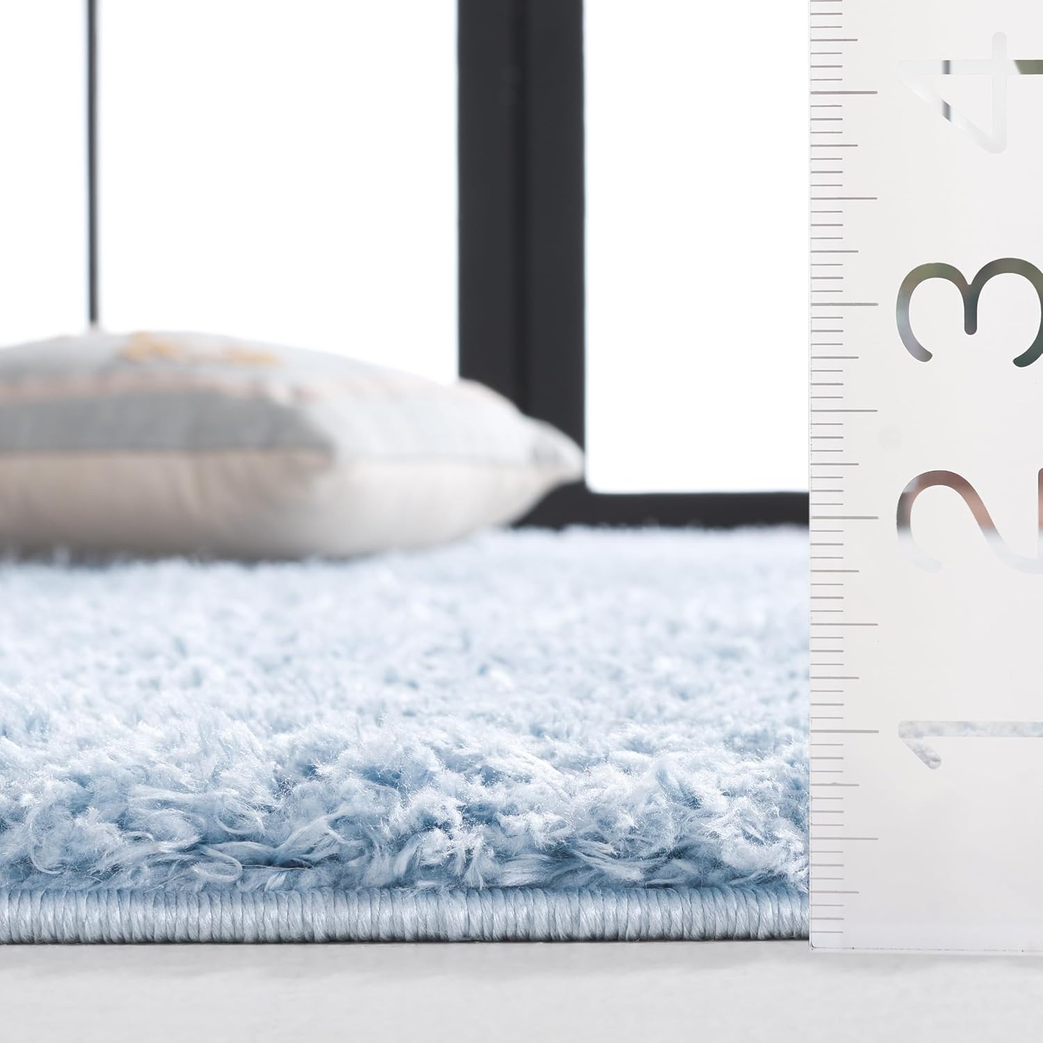image:imageSAFAVIEH Lindsay Shag Collection Area Rug 9 x 12 Beige Modern Design 2inch Thick Ideal for the Living Room Dining Bedroom LNS560BAqua