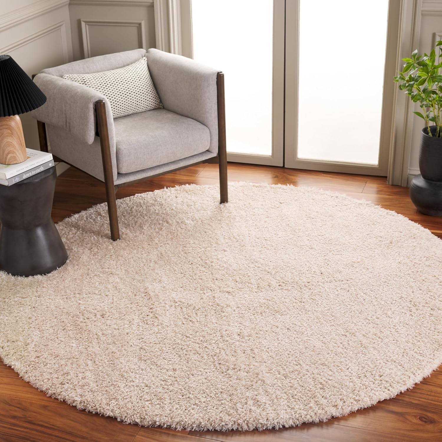 image:imageSAFAVIEH Lindsay Shag Collection Area Rug 9 x 12 Beige Modern Design 2inch Thick Ideal for the Living Room Dining Bedroom LNS560BBeige