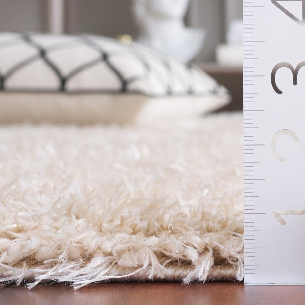 image:imageSAFAVIEH Lindsay Shag Collection Area Rug 9 x 12 Beige Modern Design 2inch Thick Ideal for the Living Room Dining Bedroom LNS560BBeige