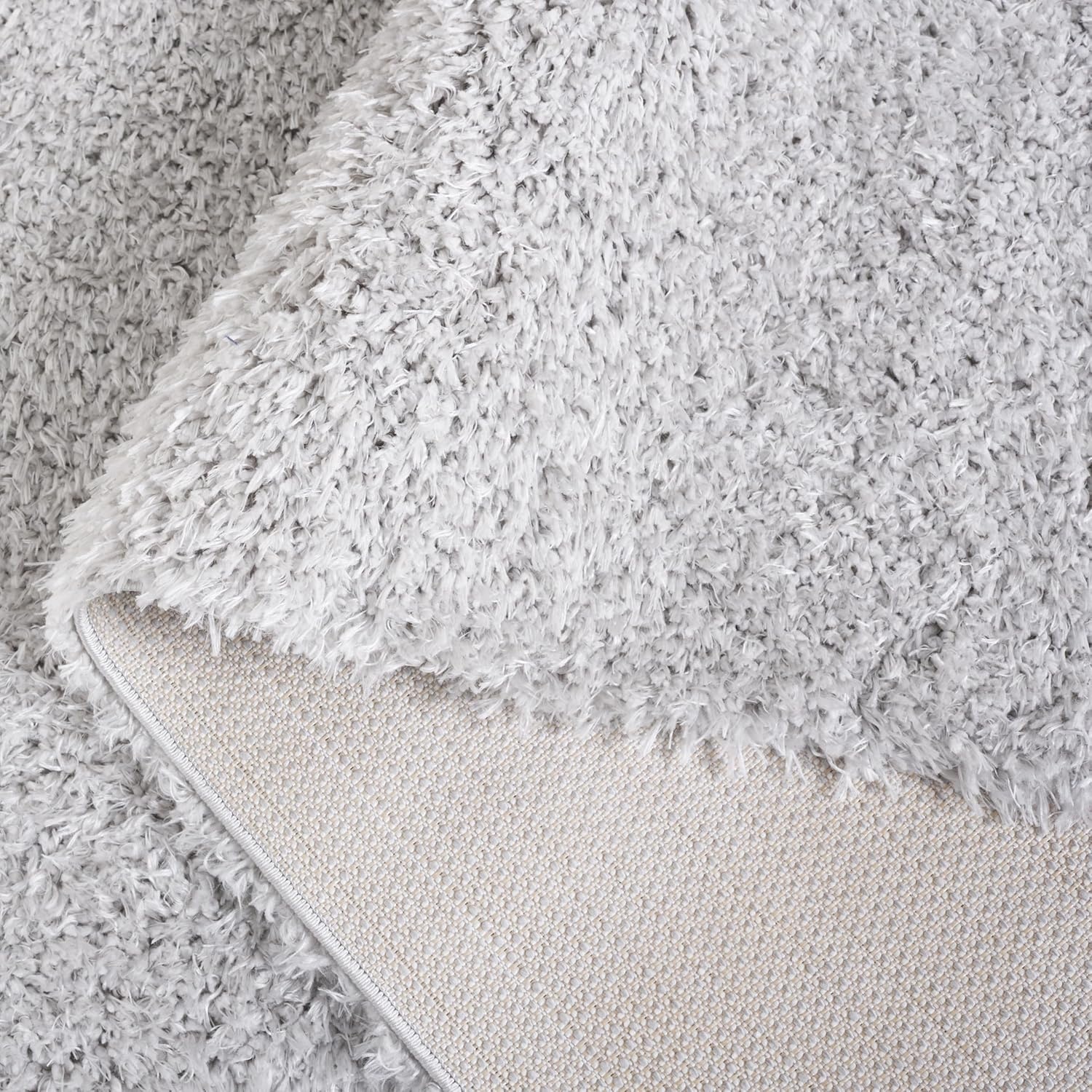 image:imageSAFAVIEH Lindsay Shag Collection Area Rug 9 x 12 Beige Modern Design 2inch Thick Ideal for the Living Room Dining Bedroom LNS560BGrey