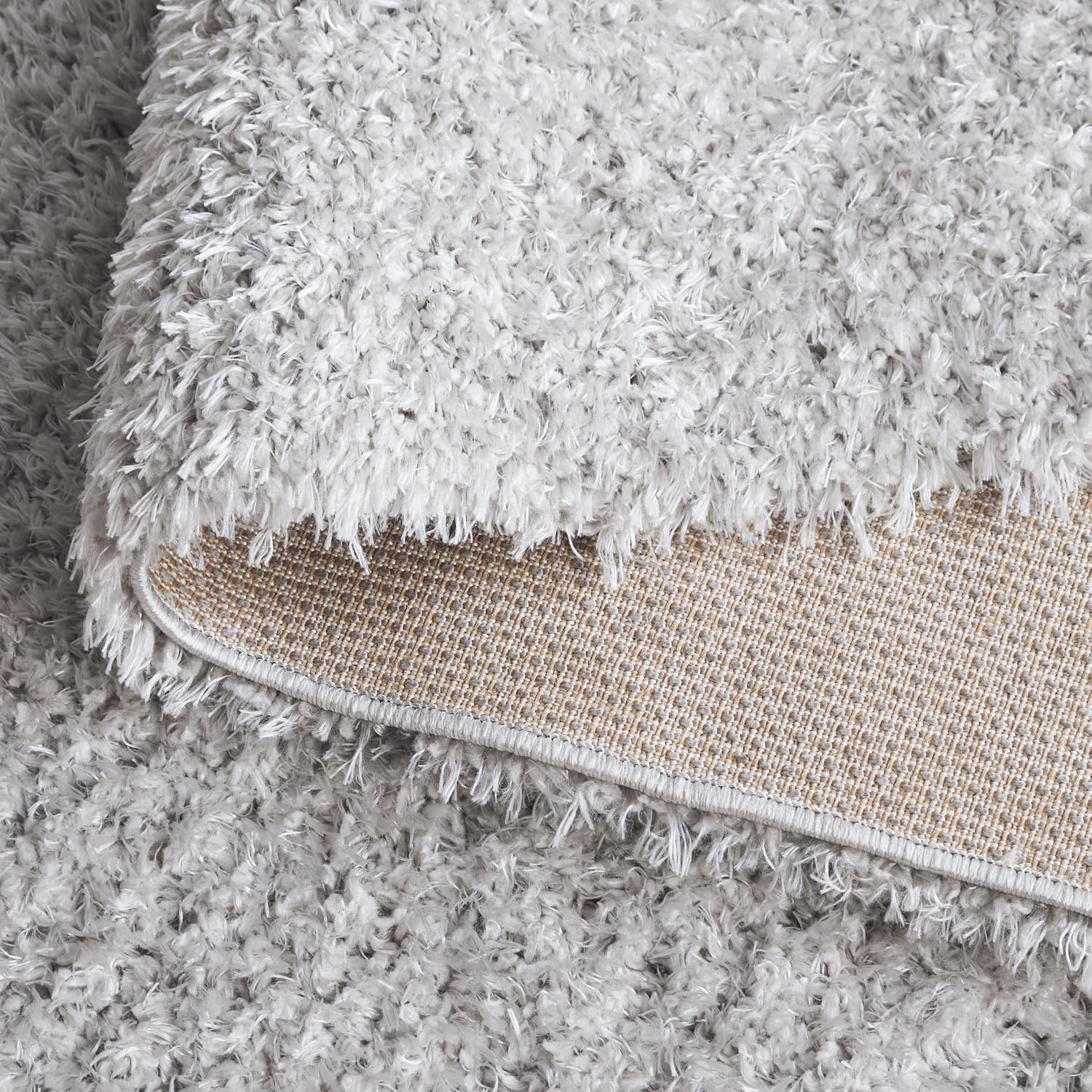 image:imageSAFAVIEH Lindsay Shag Collection Area Rug 9 x 12 Beige Modern Design 2inch Thick Ideal for the Living Room Dining Bedroom LNS560BGrey