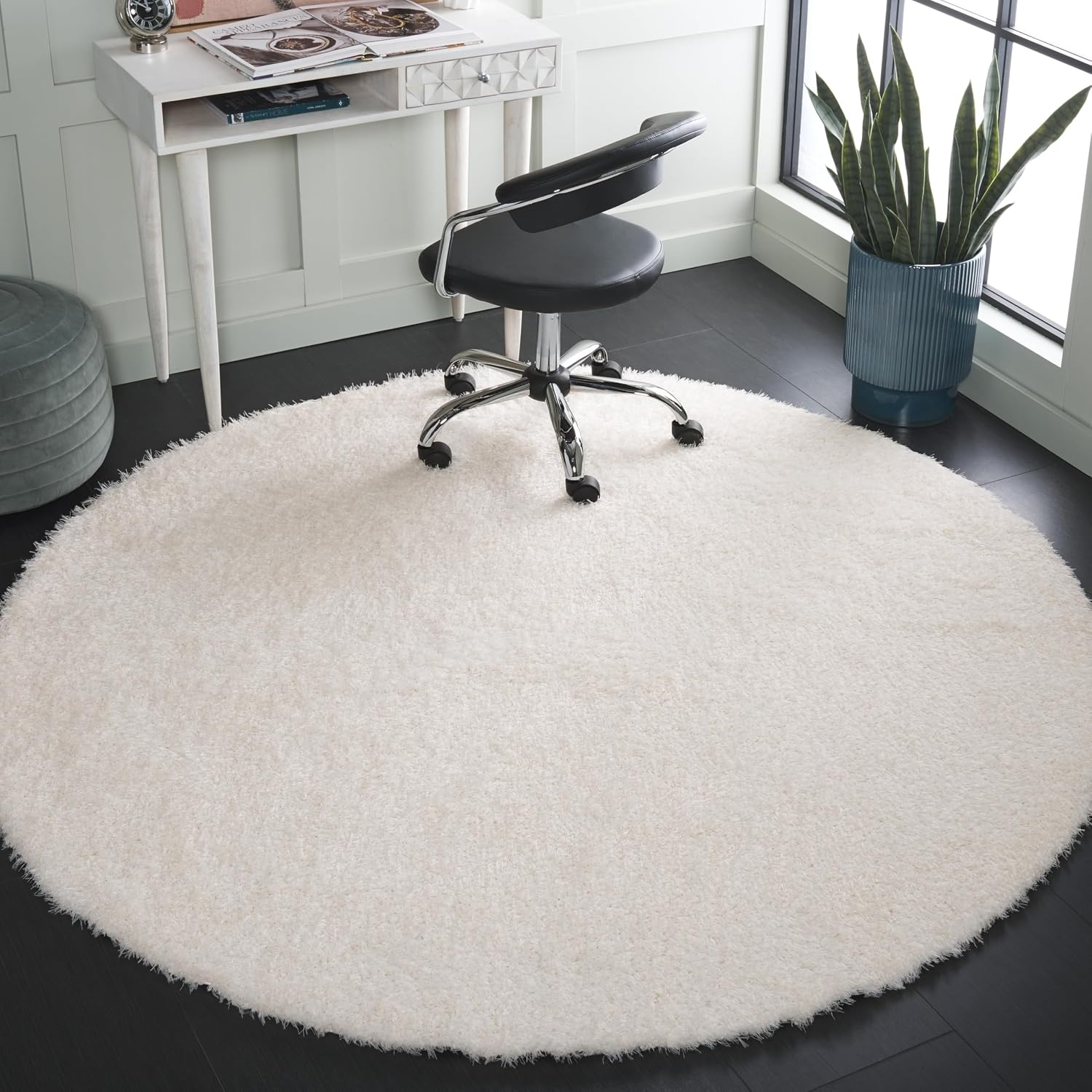 image:imageSAFAVIEH Lindsay Shag Collection Area Rug 9 x 12 Beige Modern Design 2inch Thick Ideal for the Living Room Dining Bedroom LNS560BIvory