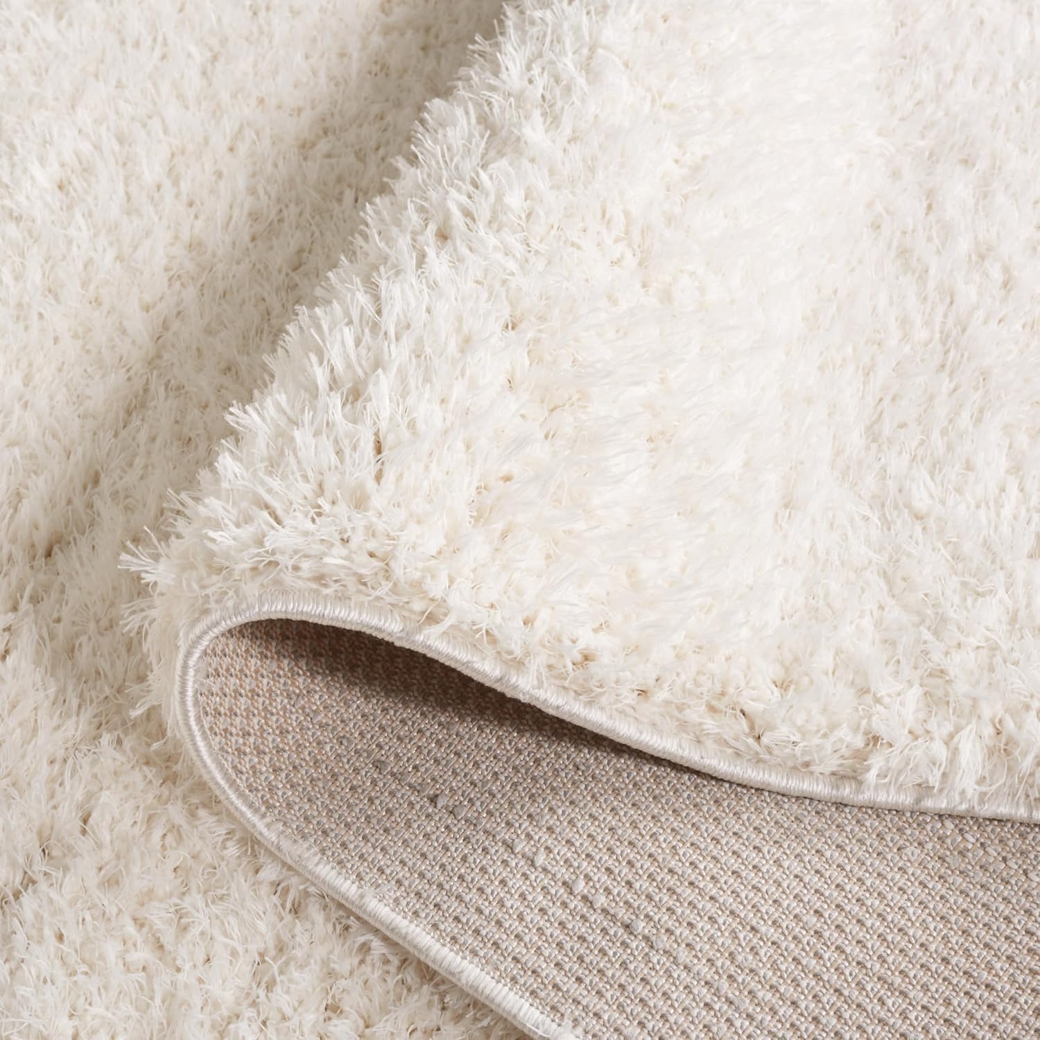 image:imageSAFAVIEH Lindsay Shag Collection Area Rug 9 x 12 Beige Modern Design 2inch Thick Ideal for the Living Room Dining Bedroom LNS560BIvory