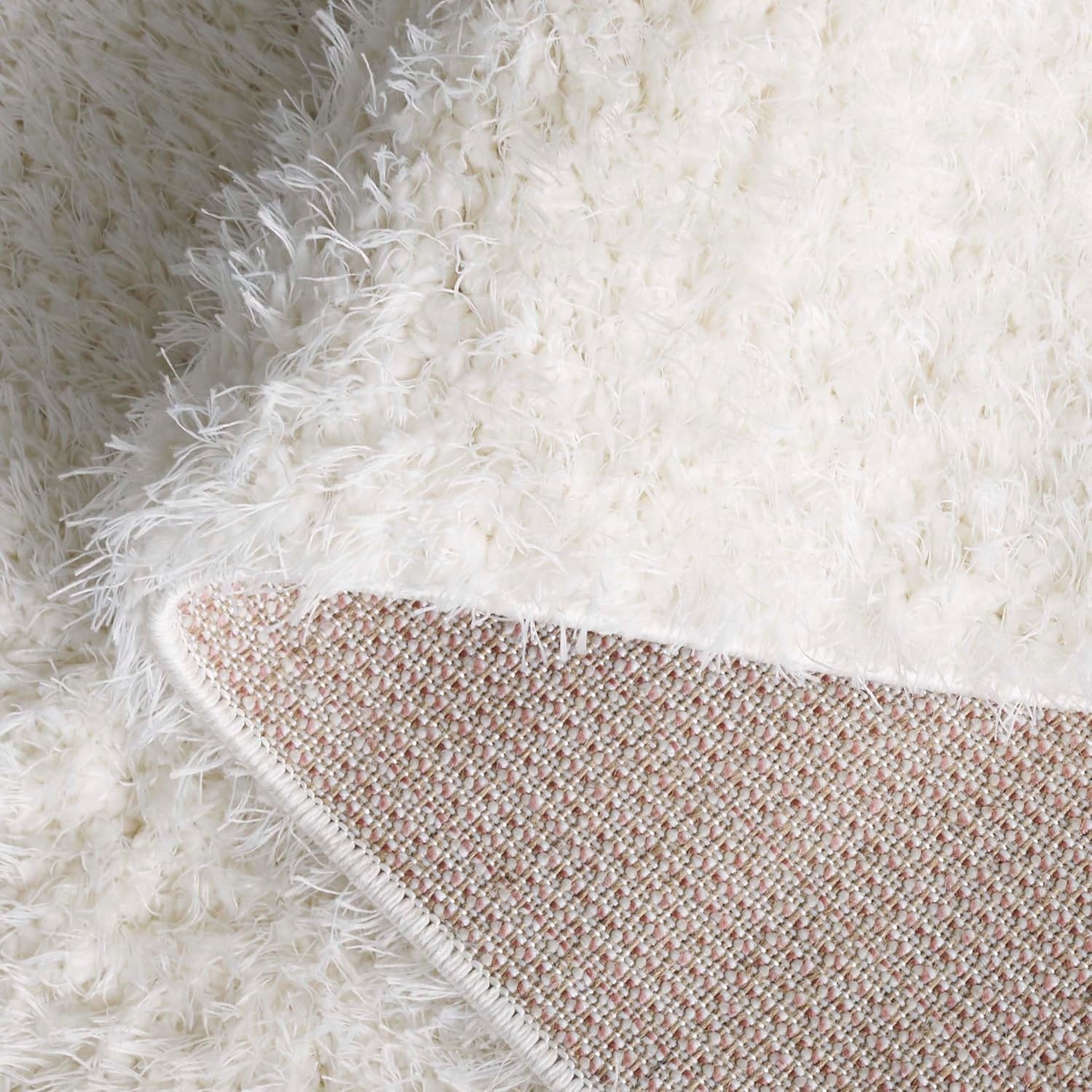 image:imageSAFAVIEH Lindsay Shag Collection Area Rug 9 x 12 Beige Modern Design 2inch Thick Ideal for the Living Room Dining Bedroom LNS560BIvory