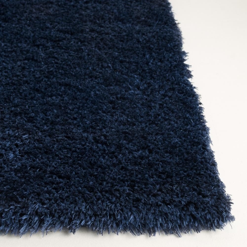 image:imageSAFAVIEH Lindsay Shag Collection Area Rug 9 x 12 Beige Modern Design 2inch Thick Ideal for the Living Room Dining Bedroom LNS560BNavy