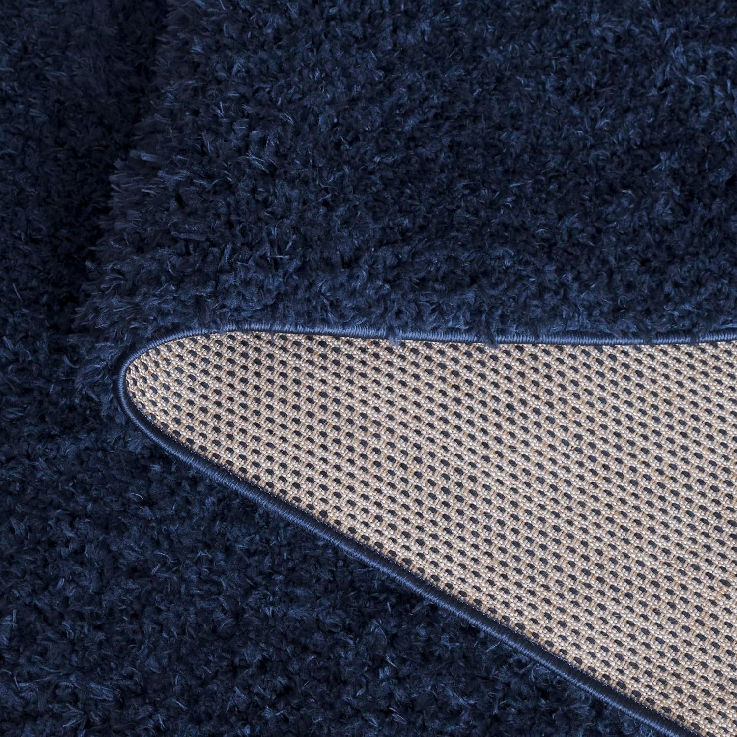 image:imageSAFAVIEH Lindsay Shag Collection Area Rug 9 x 12 Beige Modern Design 2inch Thick Ideal for the Living Room Dining Bedroom LNS560BNavy