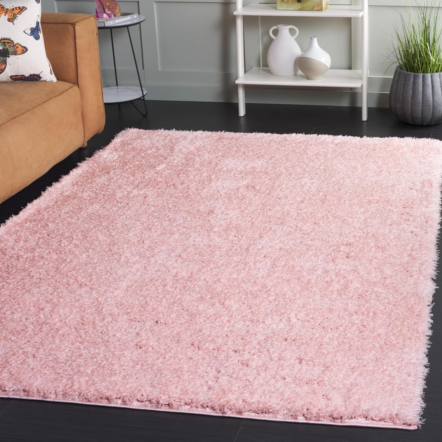 image:imageSAFAVIEH Lindsay Shag Collection Area Rug 9 x 12 Beige Modern Design 2inch Thick Ideal for the Living Room Dining Bedroom LNS560BPink