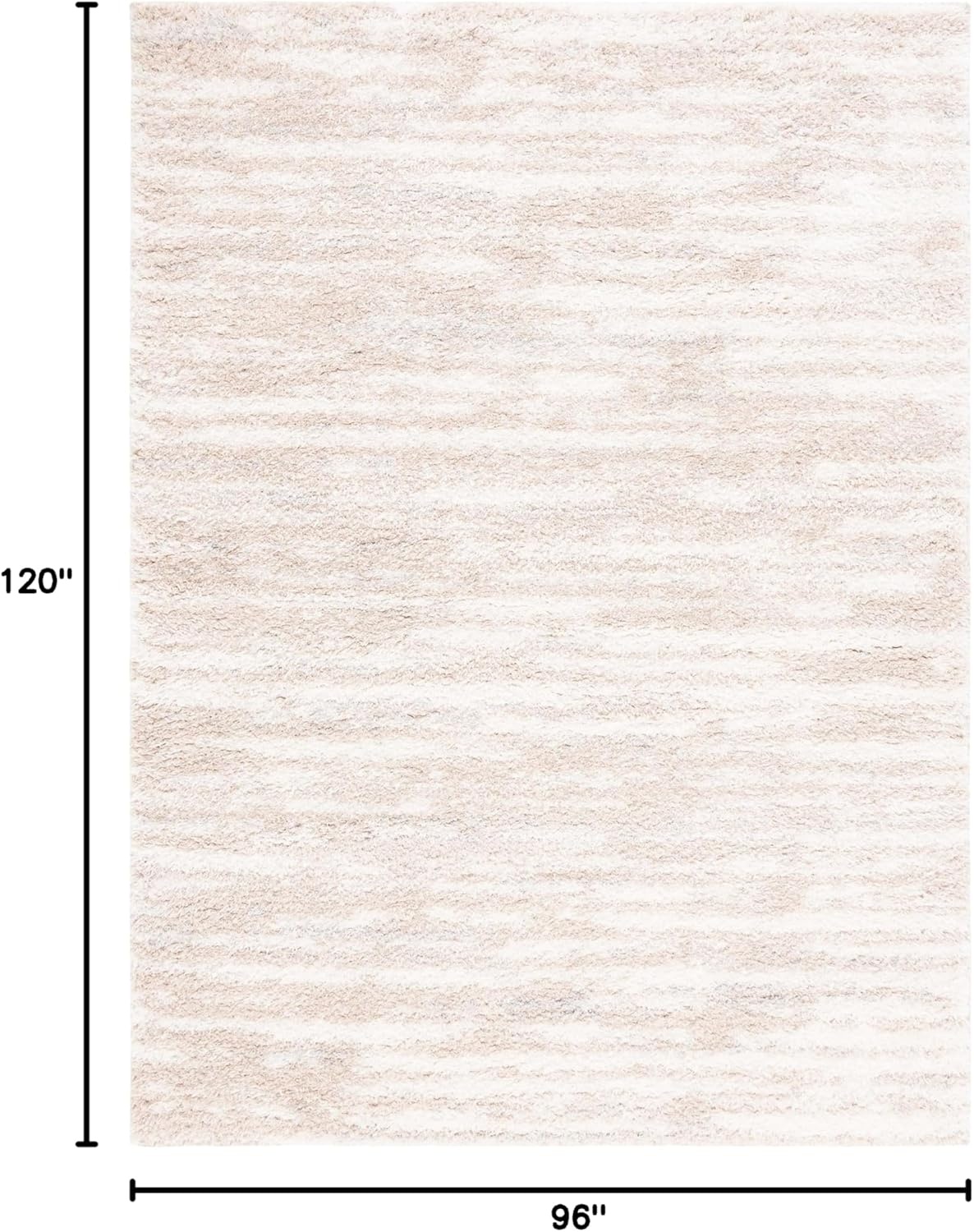 image:imageSAFAVIEH Lindsay Shag Collection Area Rug 9 x 12 Beige amp Ivory Modern Design 2inch Thick Ideal for the Living Room Dining Bedroom LNS554BBeigeIvory