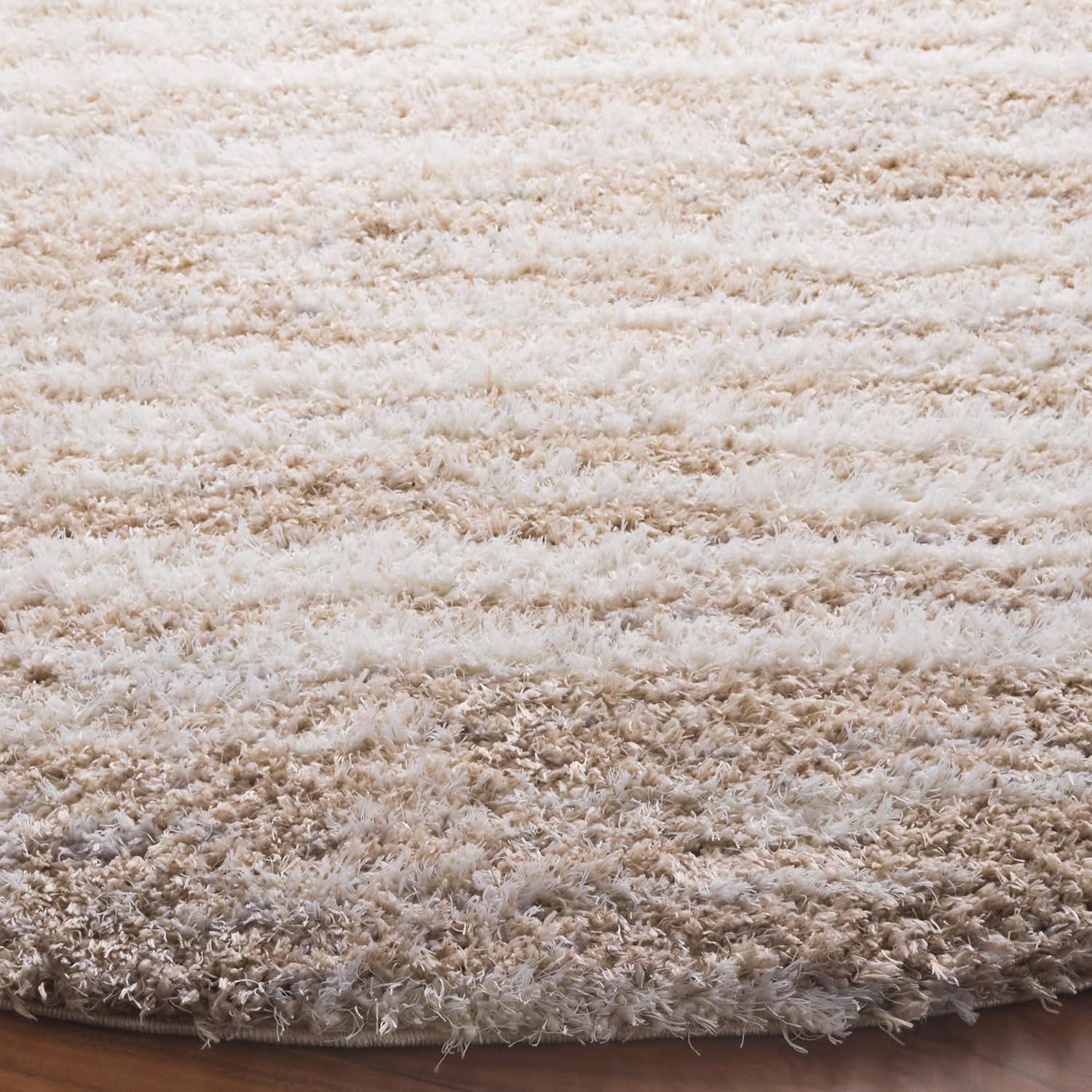 image:imageSAFAVIEH Lindsay Shag Collection Area Rug 9 x 12 Beige amp Ivory Modern Design 2inch Thick Ideal for the Living Room Dining Bedroom LNS554BBeigeIvory