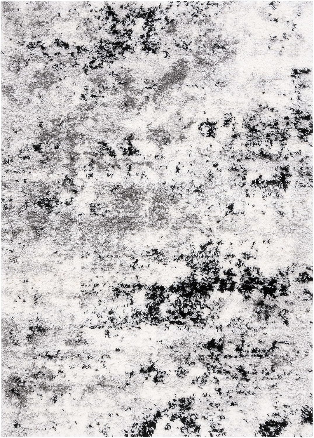 image:imageSAFAVIEH Lindsay Shag Collection Area Rug 9 x 12 Grey amp Black Ivory Modern Design 2inch Thick Ideal for the Living Room Dining Bedroom LNS556GGreyBlack Ivory
