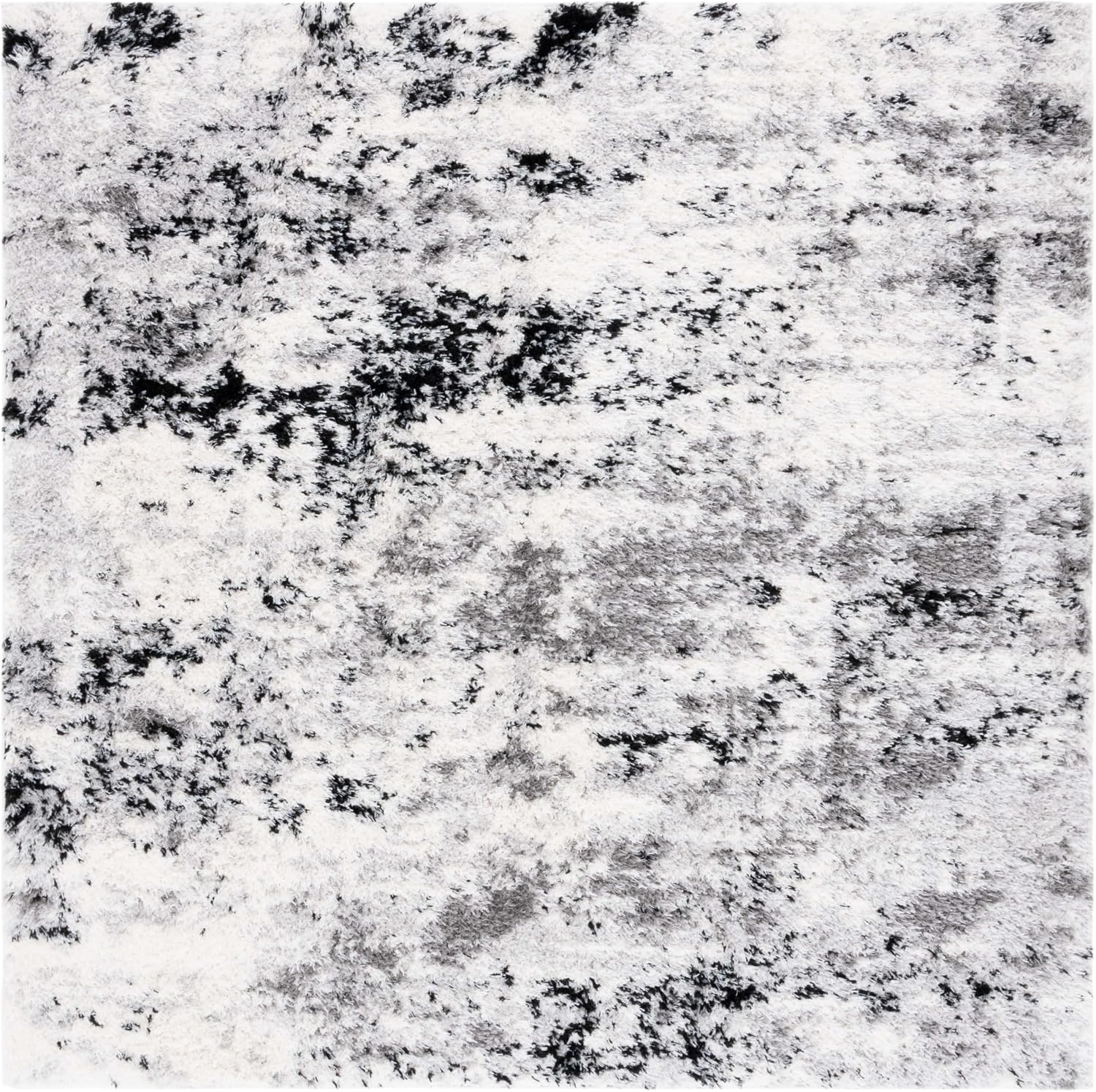 image:imageSAFAVIEH Lindsay Shag Collection Area Rug 9 x 12 Grey amp Black Ivory Modern Design 2inch Thick Ideal for the Living Room Dining Bedroom LNS556GGreyBlack Ivory