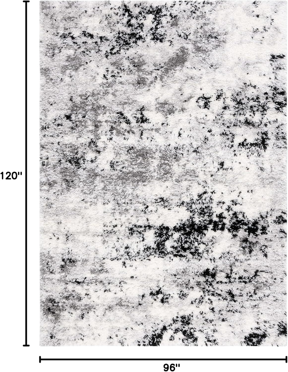 image:imageSAFAVIEH Lindsay Shag Collection Area Rug 9 x 12 Grey amp Black Ivory Modern Design 2inch Thick Ideal for the Living Room Dining Bedroom LNS556GGreyBlack Ivory