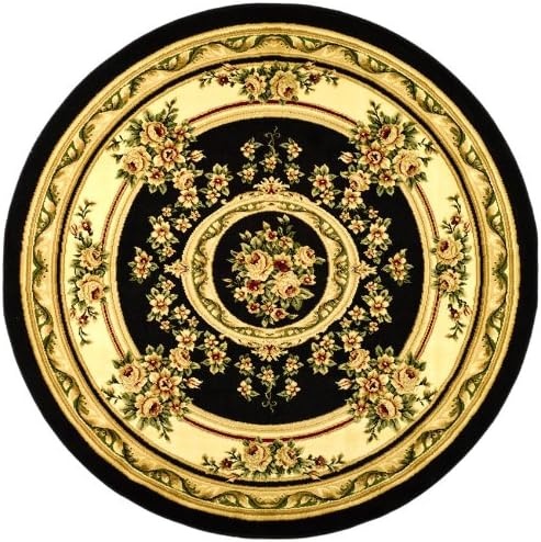 image:imageSAFAVIEH Lyndhurst Collection Area Rug 8 x 11 Red amp Ivory Traditional European Medallion Design NonShedding amp Easy Care Ideal for High Traffic Areas in Living Room Bedroom LNH218CBlackIvory