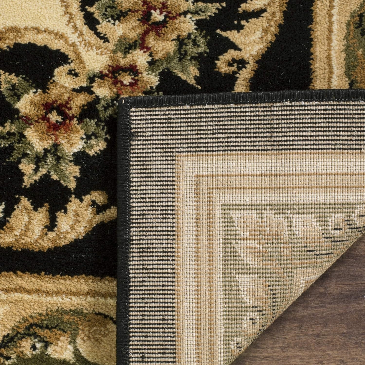 image:imageSAFAVIEH Lyndhurst Collection Area Rug 8 x 11 Red amp Ivory Traditional European Medallion Design NonShedding amp Easy Care Ideal for High Traffic Areas in Living Room Bedroom LNH218CBlackIvory