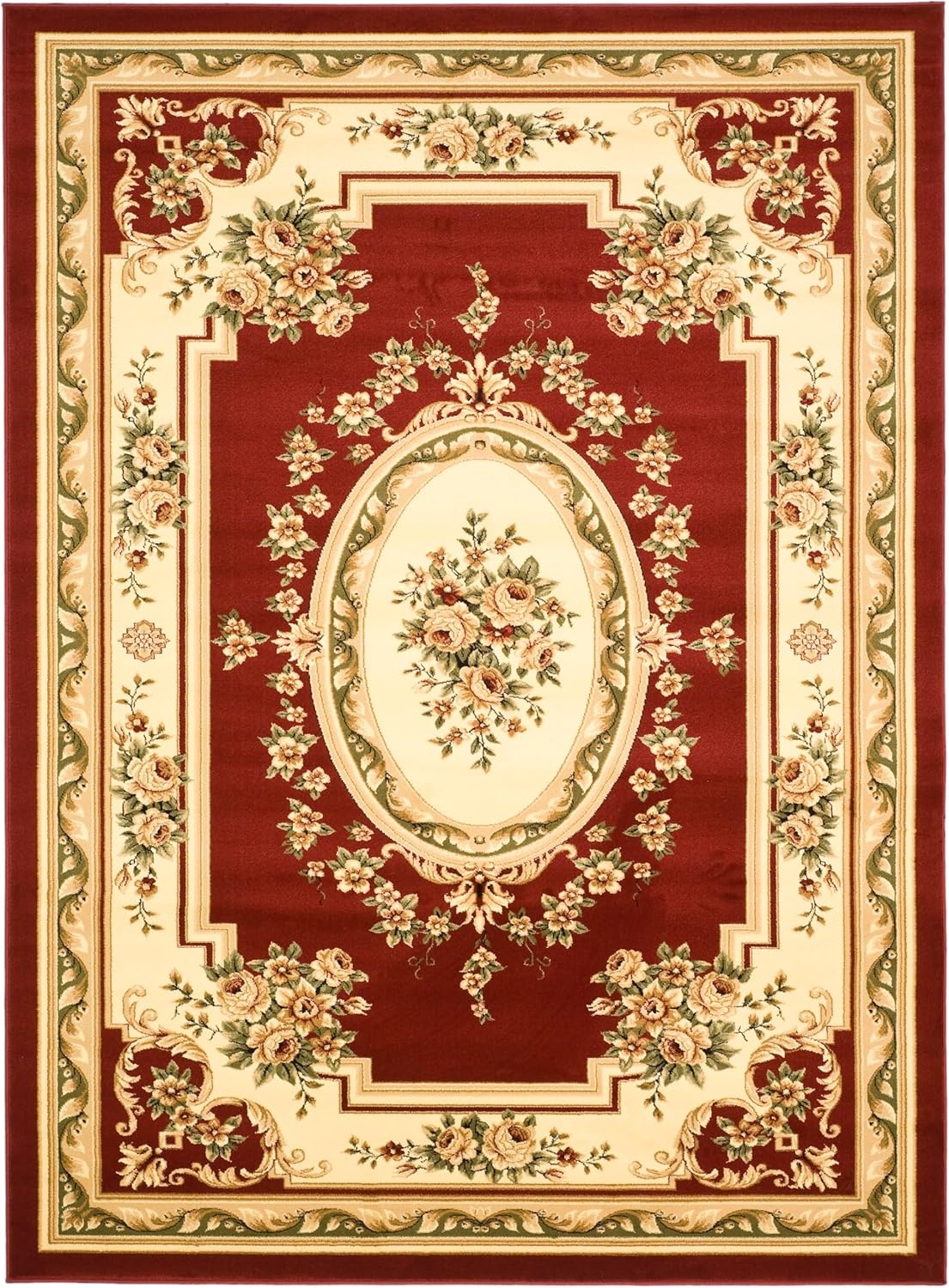 image:imageSAFAVIEH Lyndhurst Collection Area Rug 8 x 11 Red amp Ivory Traditional European Medallion Design NonShedding amp Easy Care Ideal for High Traffic Areas in Living Room Bedroom LNH218CRedIvory