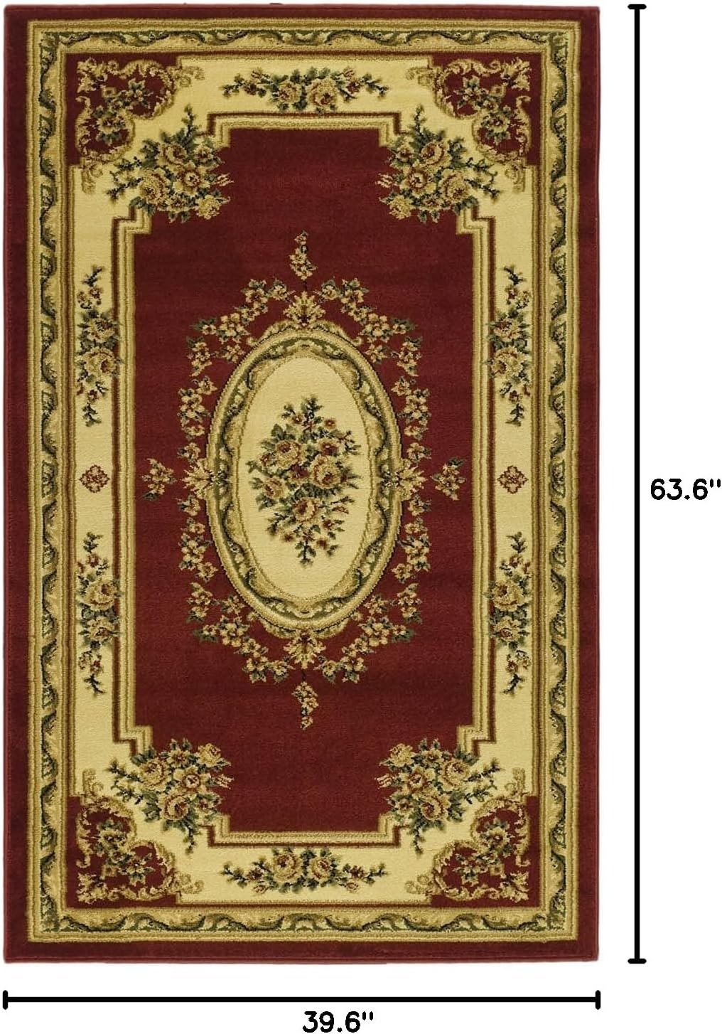 image:imageSAFAVIEH Lyndhurst Collection Area Rug 8 x 11 Red amp Ivory Traditional European Medallion Design NonShedding amp Easy Care Ideal for High Traffic Areas in Living Room Bedroom LNH218CRedIvory