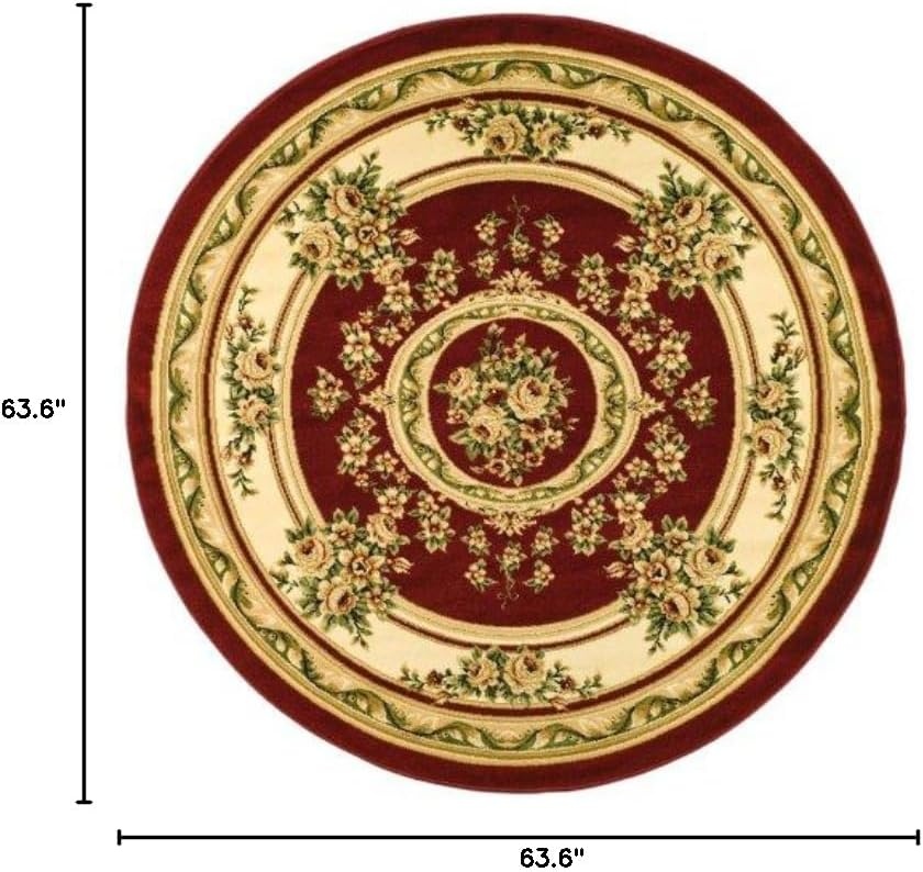 image:imageSAFAVIEH Lyndhurst Collection Area Rug 8 x 11 Red amp Ivory Traditional European Medallion Design NonShedding amp Easy Care Ideal for High Traffic Areas in Living Room Bedroom LNH218CRedIvory