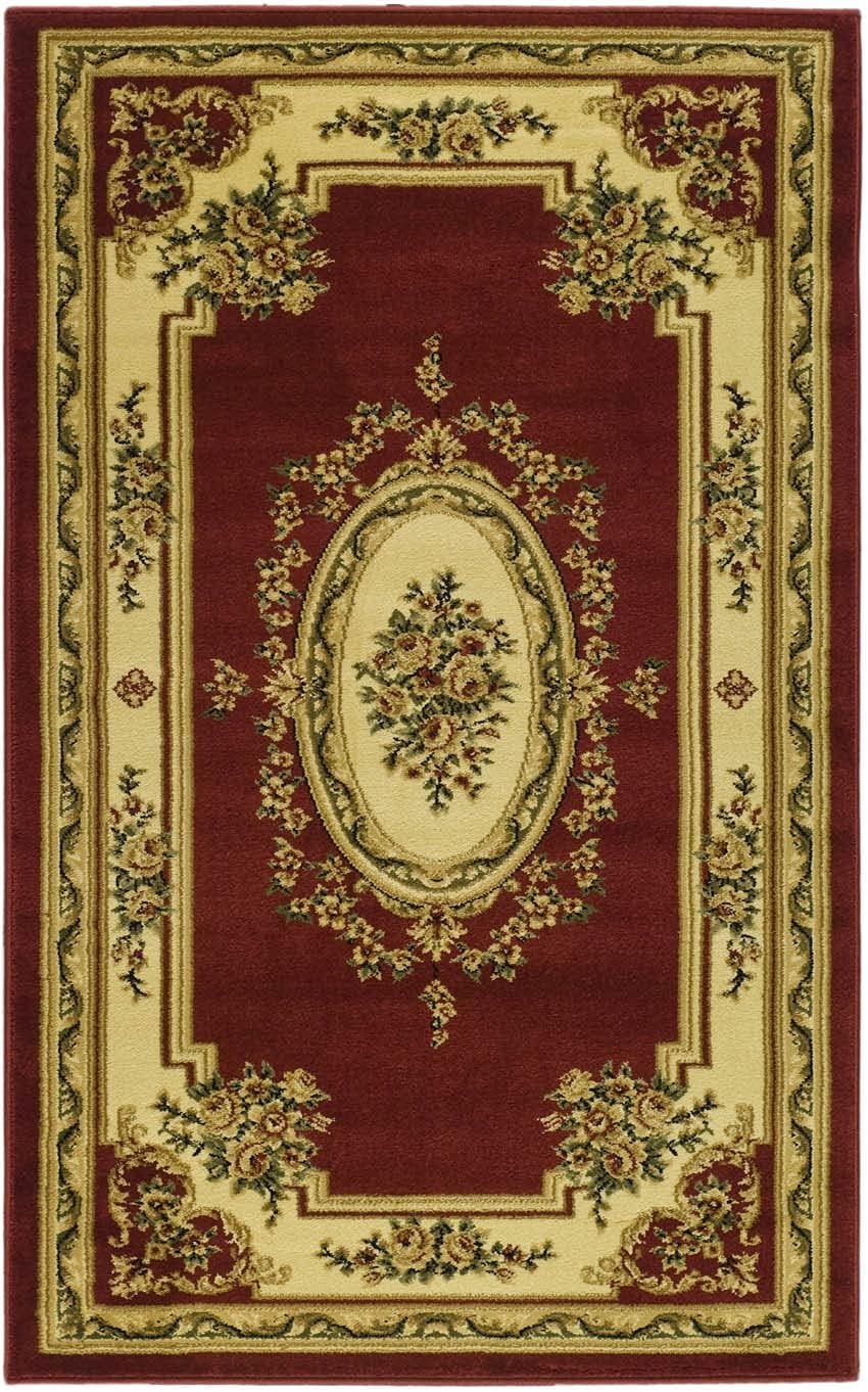 image:imageSAFAVIEH Lyndhurst Collection Area Rug 8 x 11 Red amp Ivory Traditional European Medallion Design NonShedding amp Easy Care Ideal for High Traffic Areas in Living Room Bedroom LNH218CRedIvory