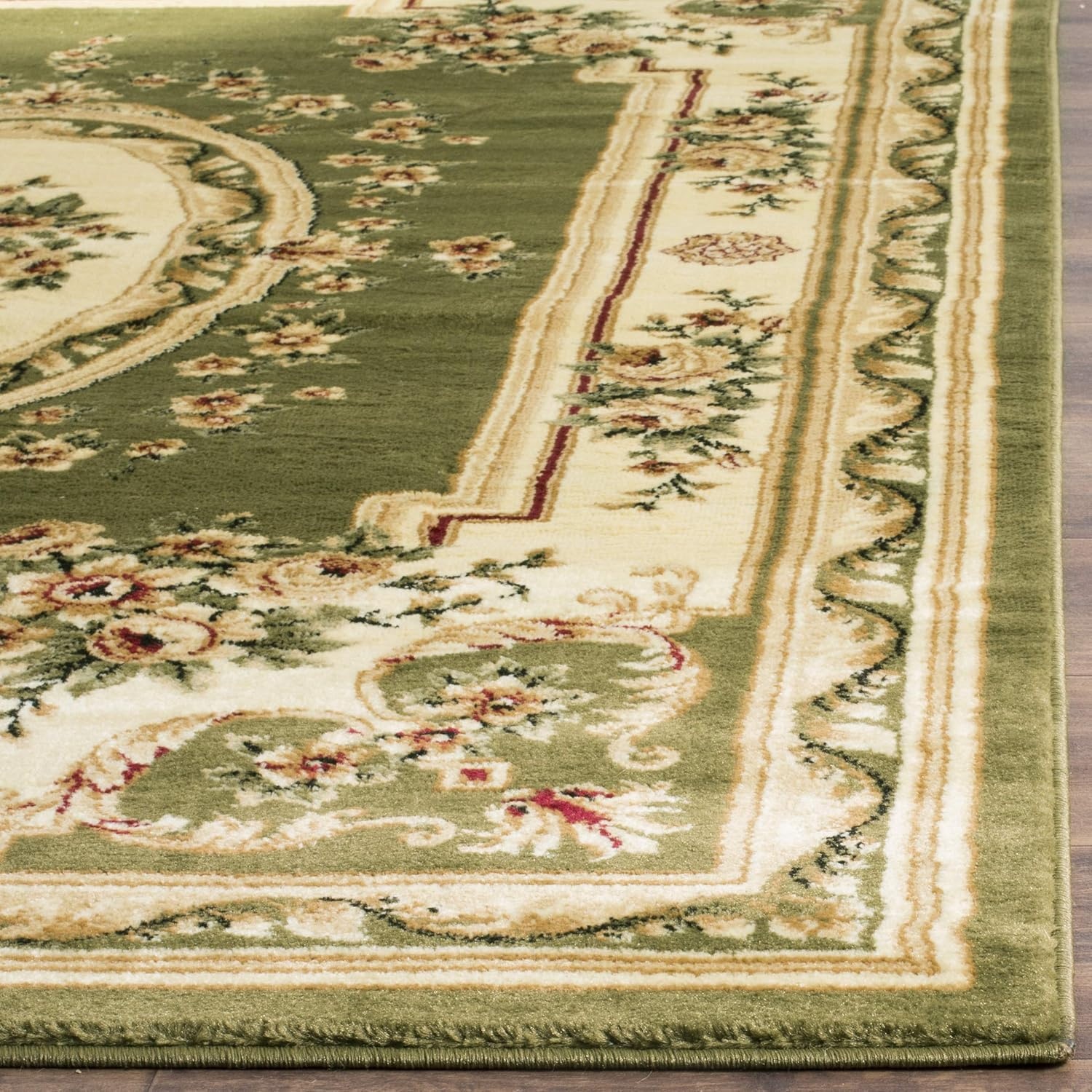 image:imageSAFAVIEH Lyndhurst Collection Area Rug 8 x 11 Red amp Ivory Traditional European Medallion Design NonShedding amp Easy Care Ideal for High Traffic Areas in Living Room Bedroom LNH218CSageIvory