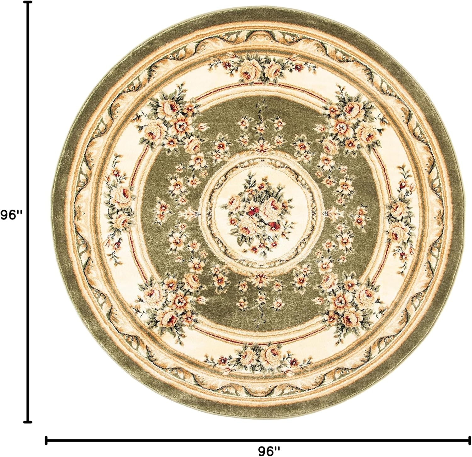 image:imageSAFAVIEH Lyndhurst Collection Area Rug 8 x 11 Red amp Ivory Traditional European Medallion Design NonShedding amp Easy Care Ideal for High Traffic Areas in Living Room Bedroom LNH218CSageIvory