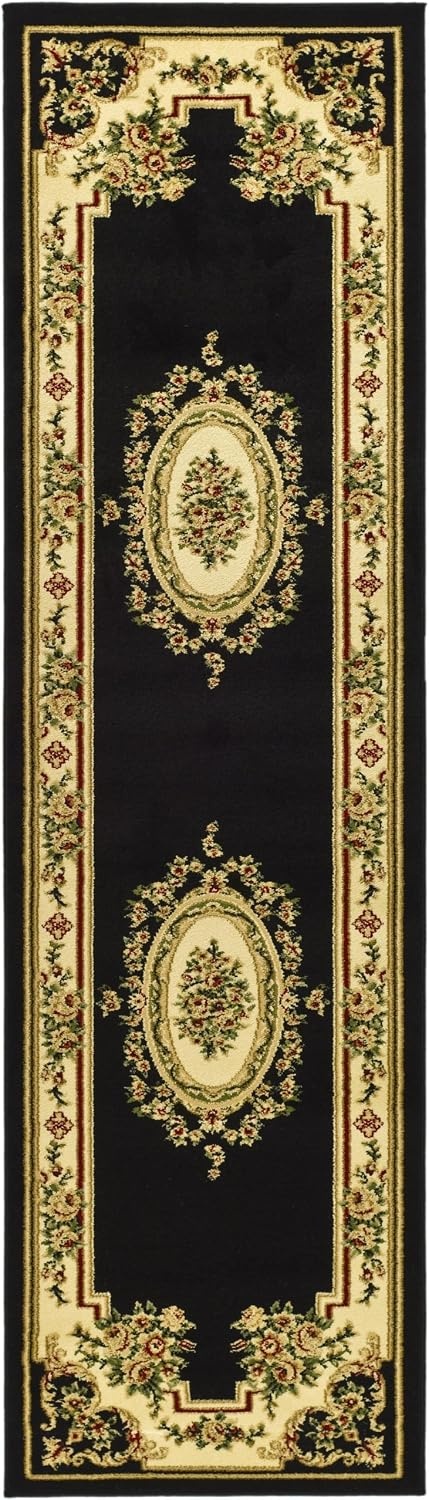 image:imageSAFAVIEH Lyndhurst Collection Area Rug 8 x 11 Red amp Ivory Traditional European Medallion Design NonShedding amp Easy Care Ideal for High Traffic Areas in Living Room Bedroom LNH218CBlackIvory